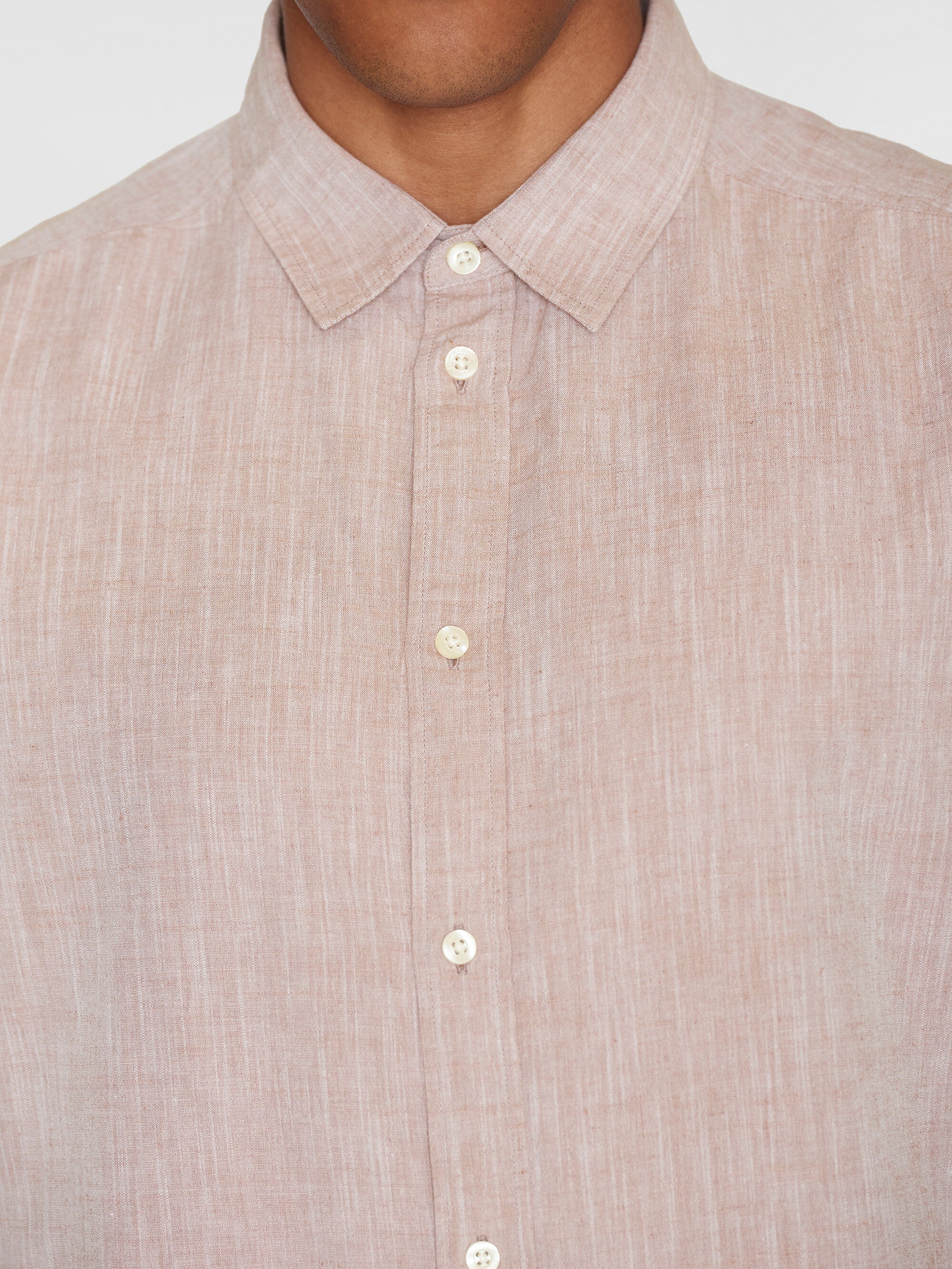 Custom fit linen short sleeve shirt - Chocolate Malt - Image 5