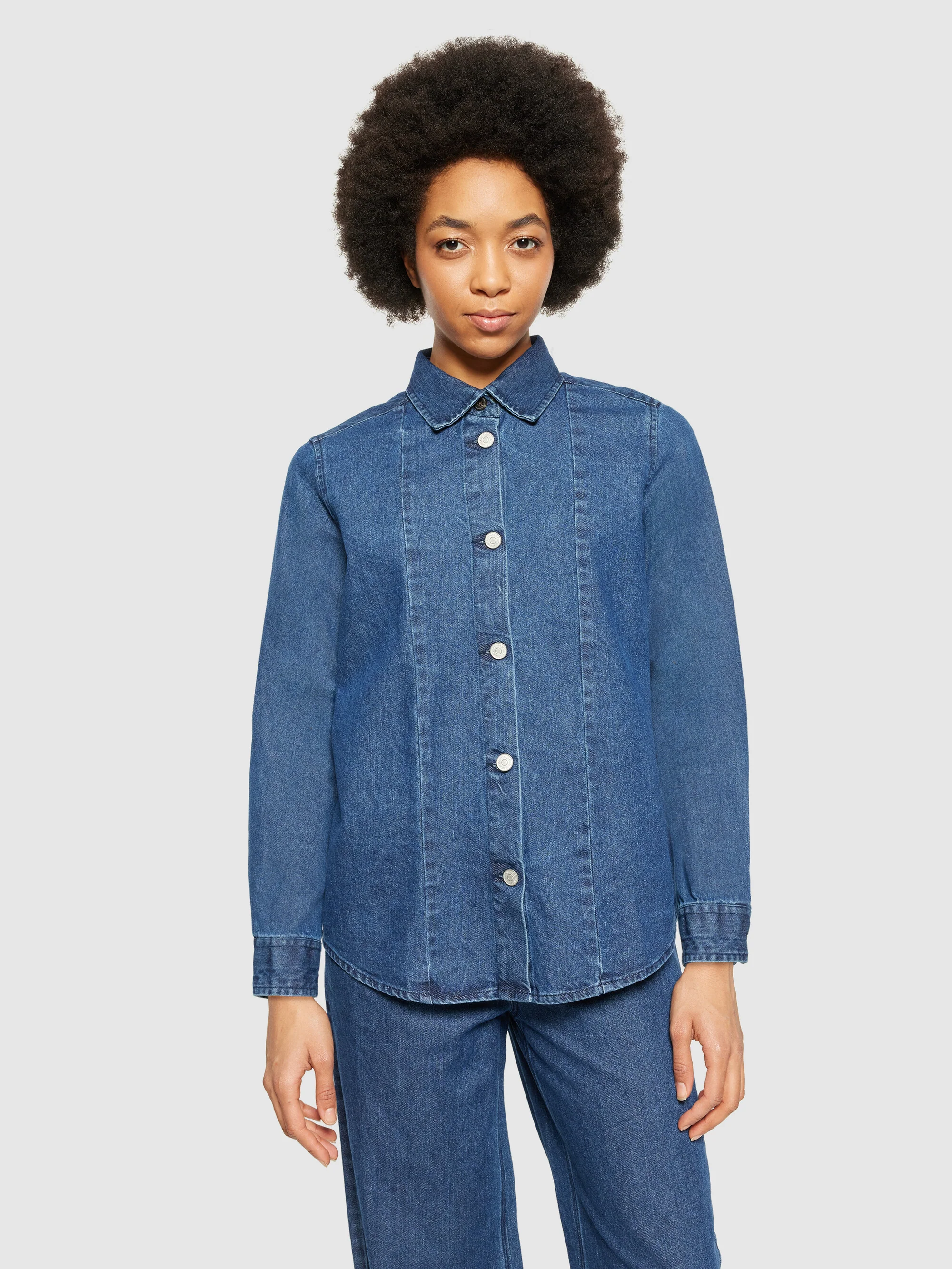 Denim shirt - GOTS/Vegan - Dark Blue denim - Image 2