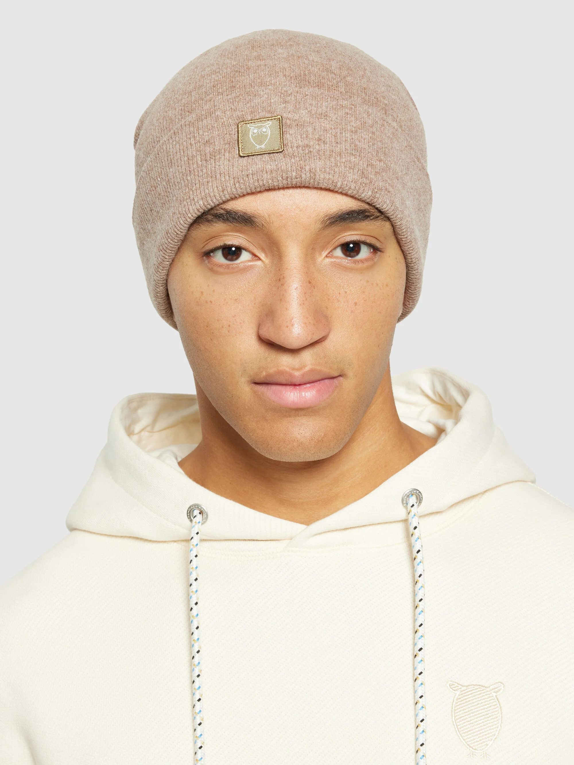 Double layer wool beanie - Kelp melange - Image 6