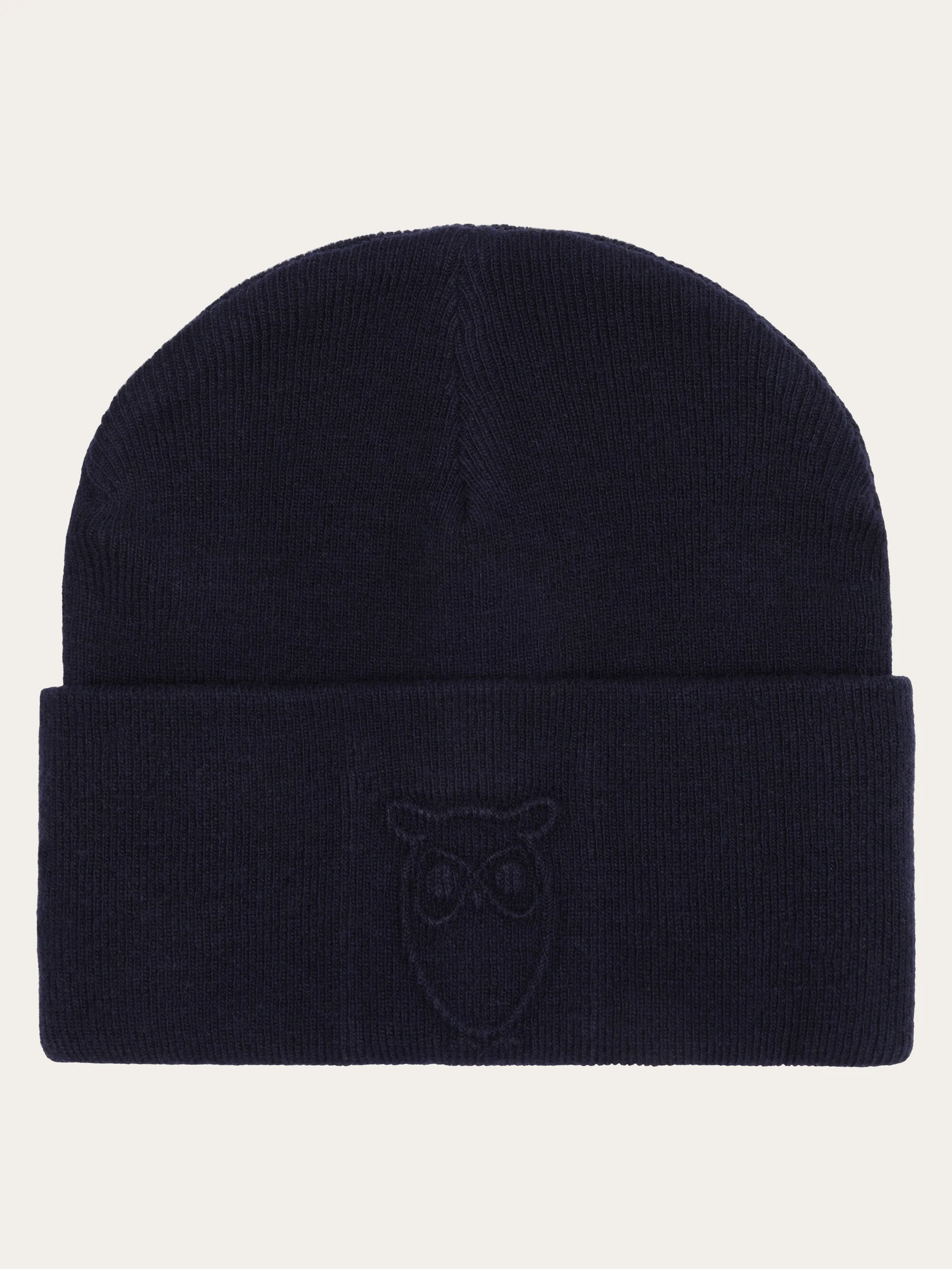 Lambswool Logo Embossed Beanie RWS - Total Eclipse