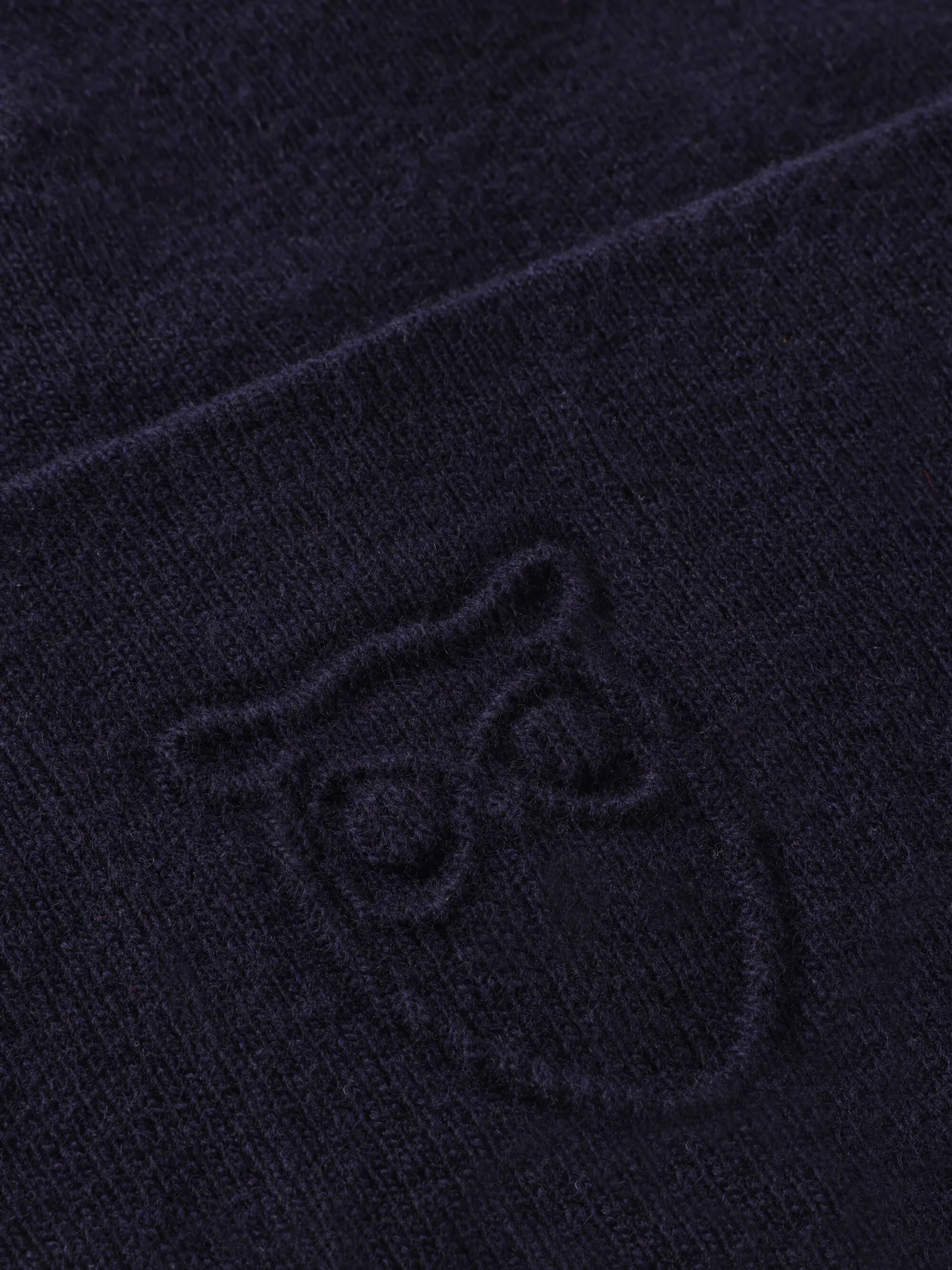 Lambswool Logo Embossed Beanie RWS - Total Eclipse - Image 2