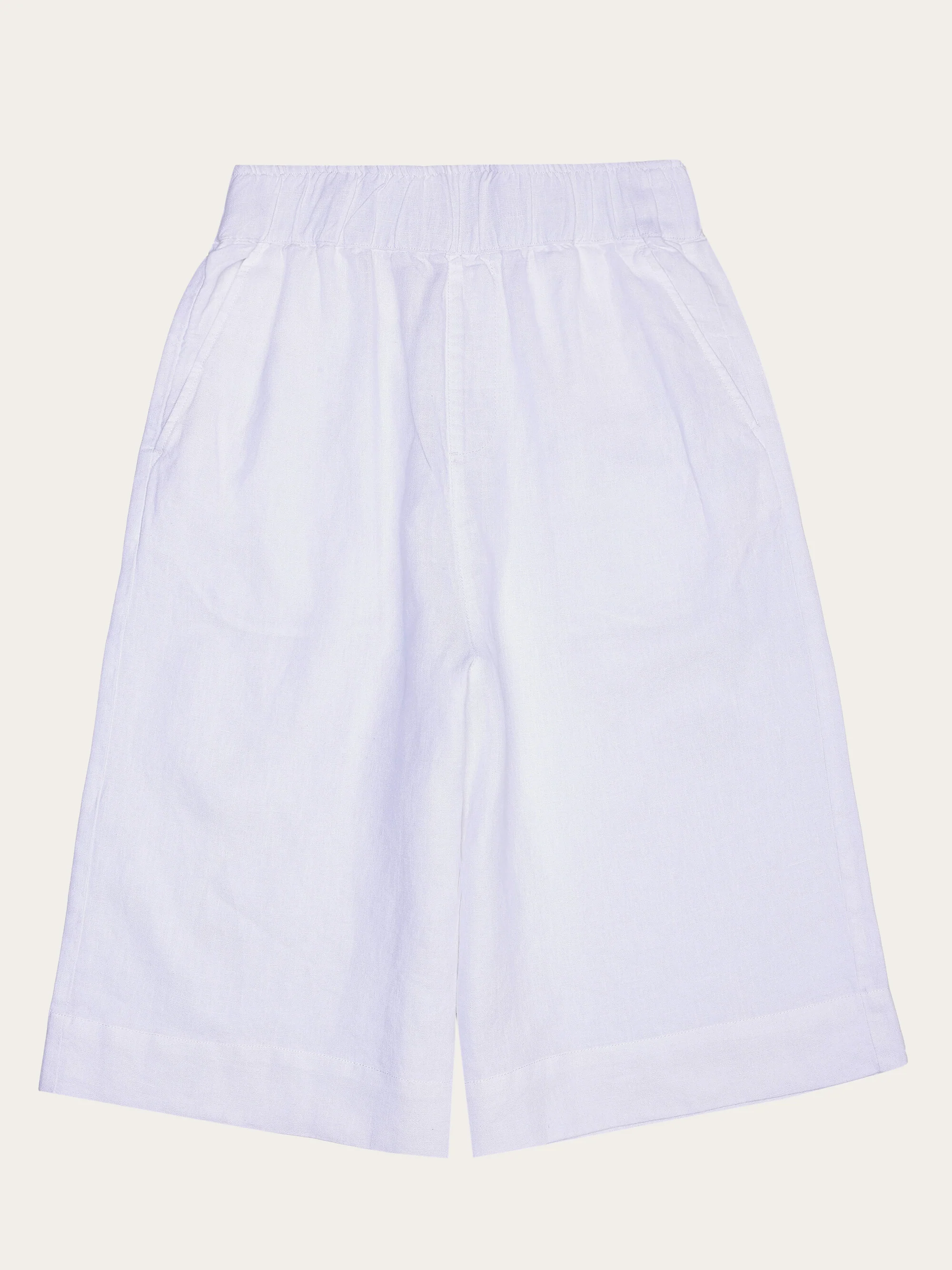 Eve wide linen culotte shorts - Bright White