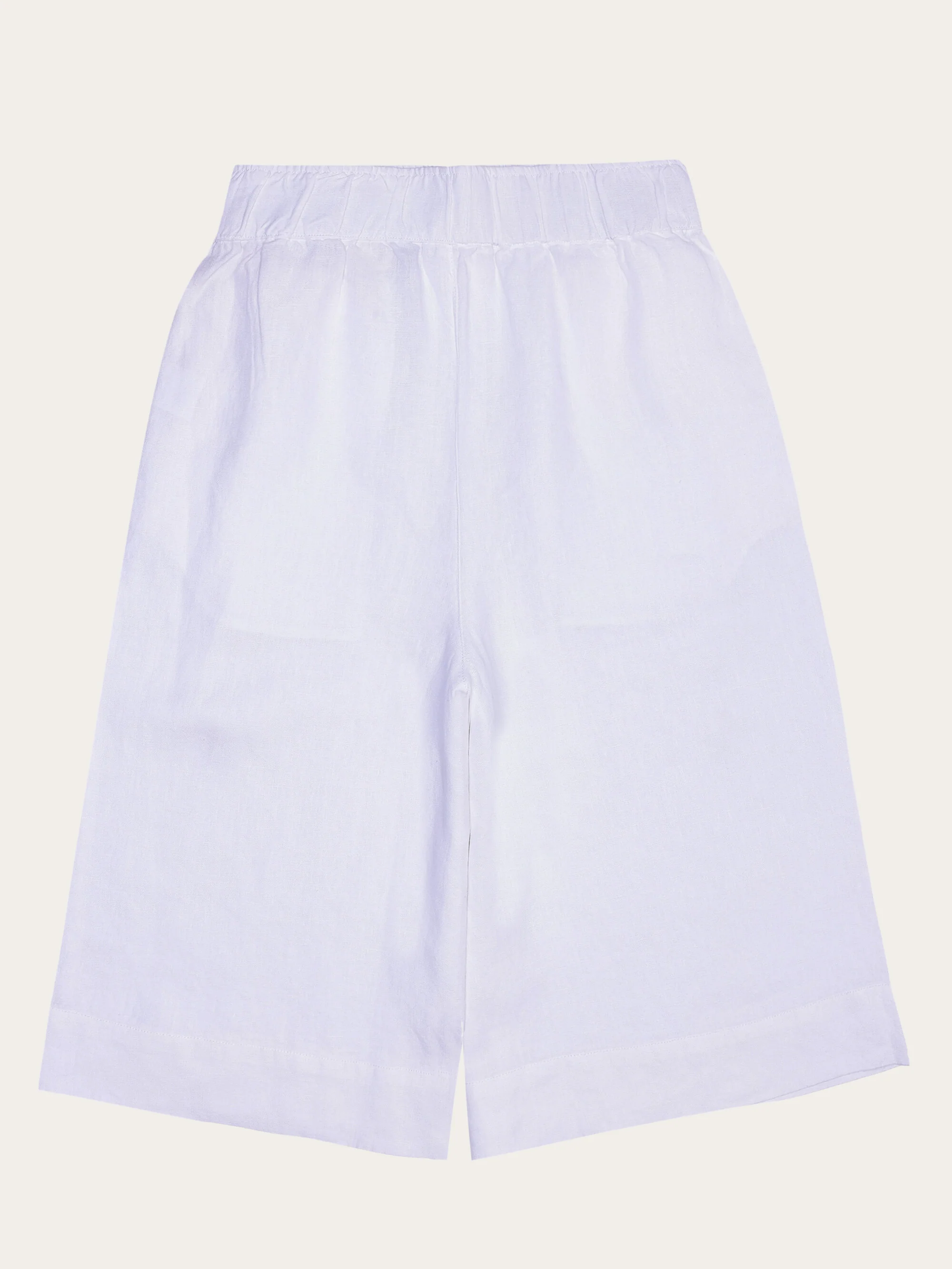Eve wide linen culotte shorts - Bright White - Image 3