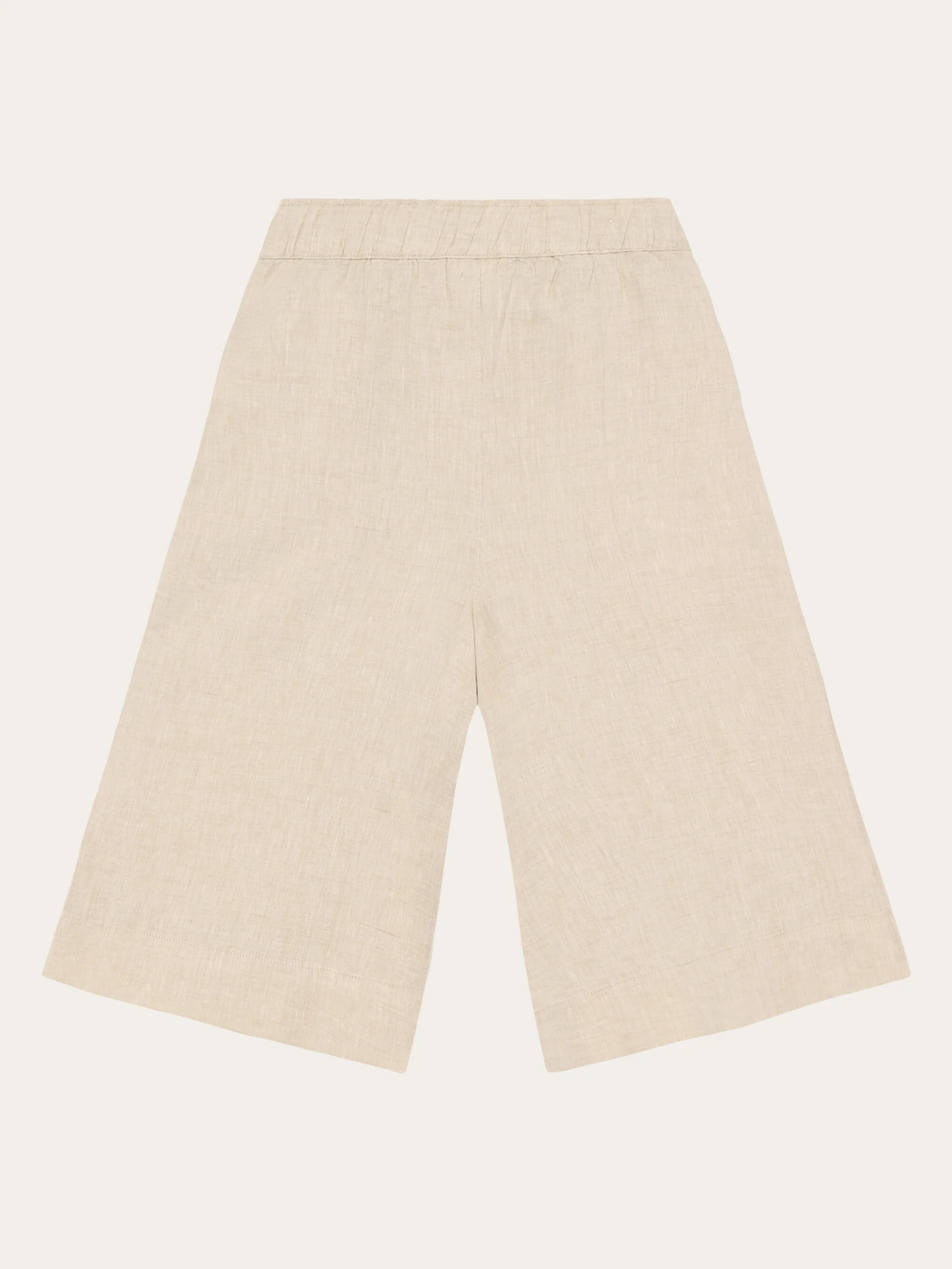 Eve wide linen culotte shorts - Yarndyed - Light feather gray - Image 4