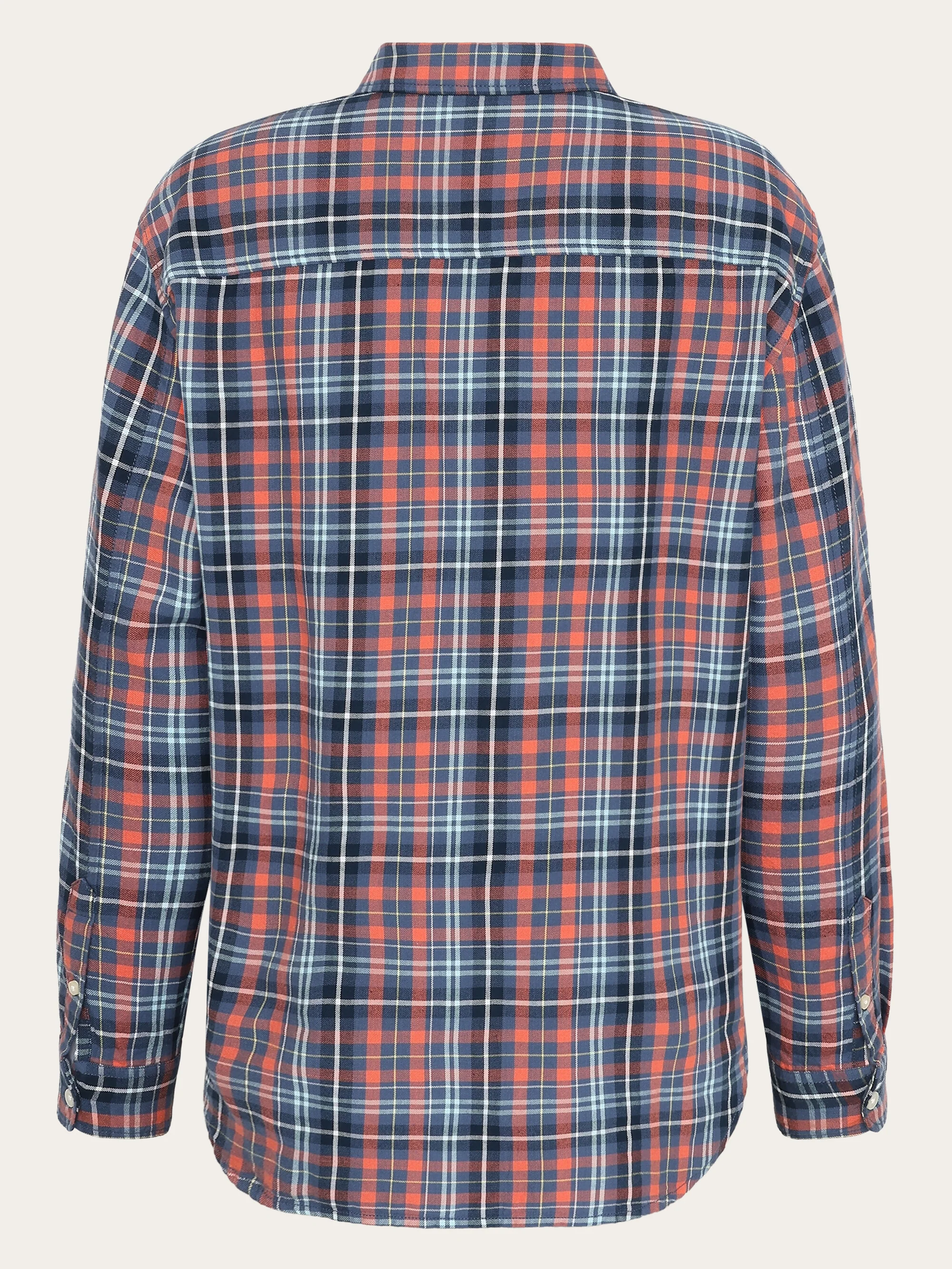 Flannel boyfriend fit checked shirt - GOTS/Vegan - blue check - Image 3