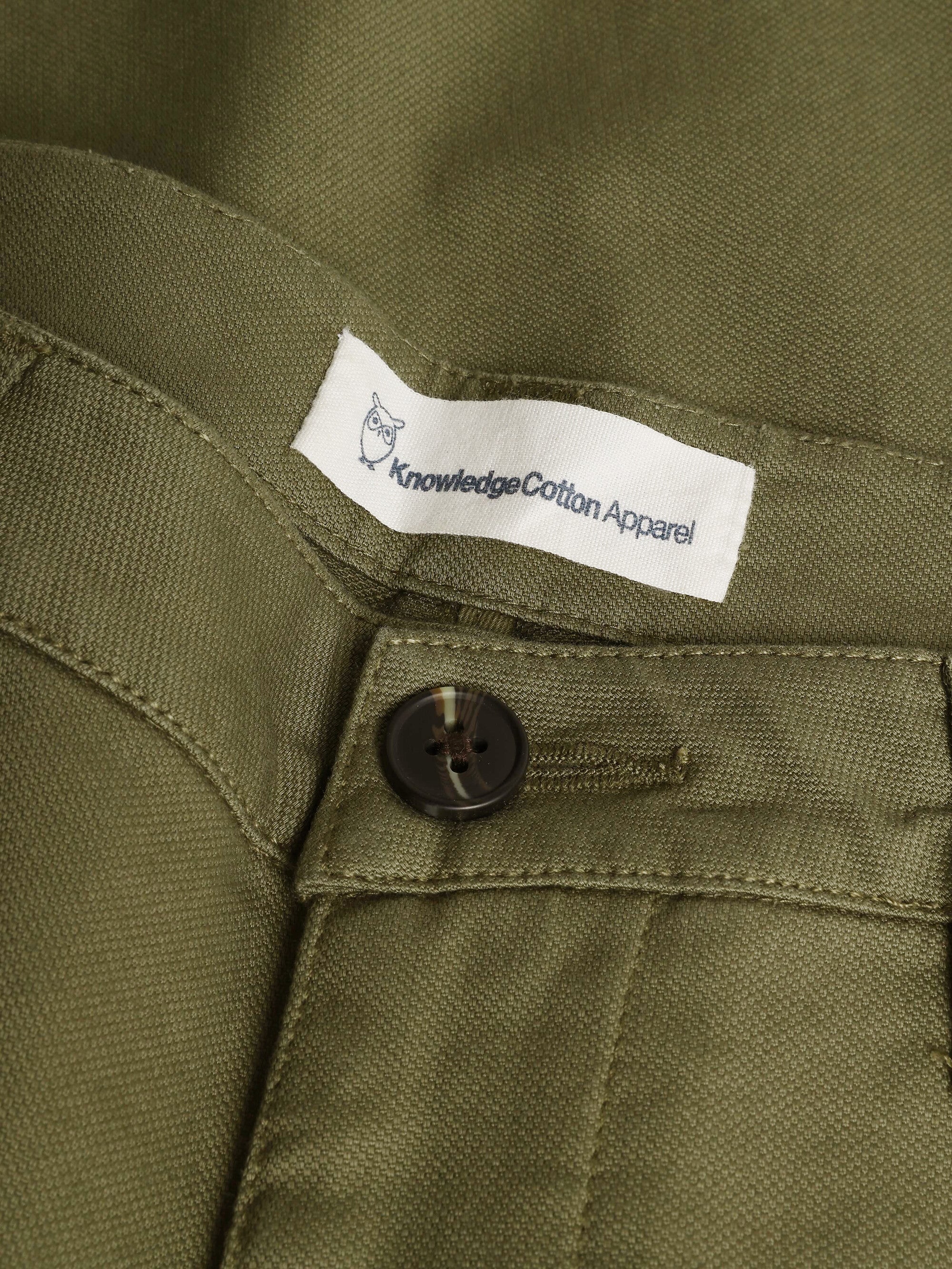 FLINT wide slub yarn pants - GOTS/Vegan - Burned Olive - Image 2