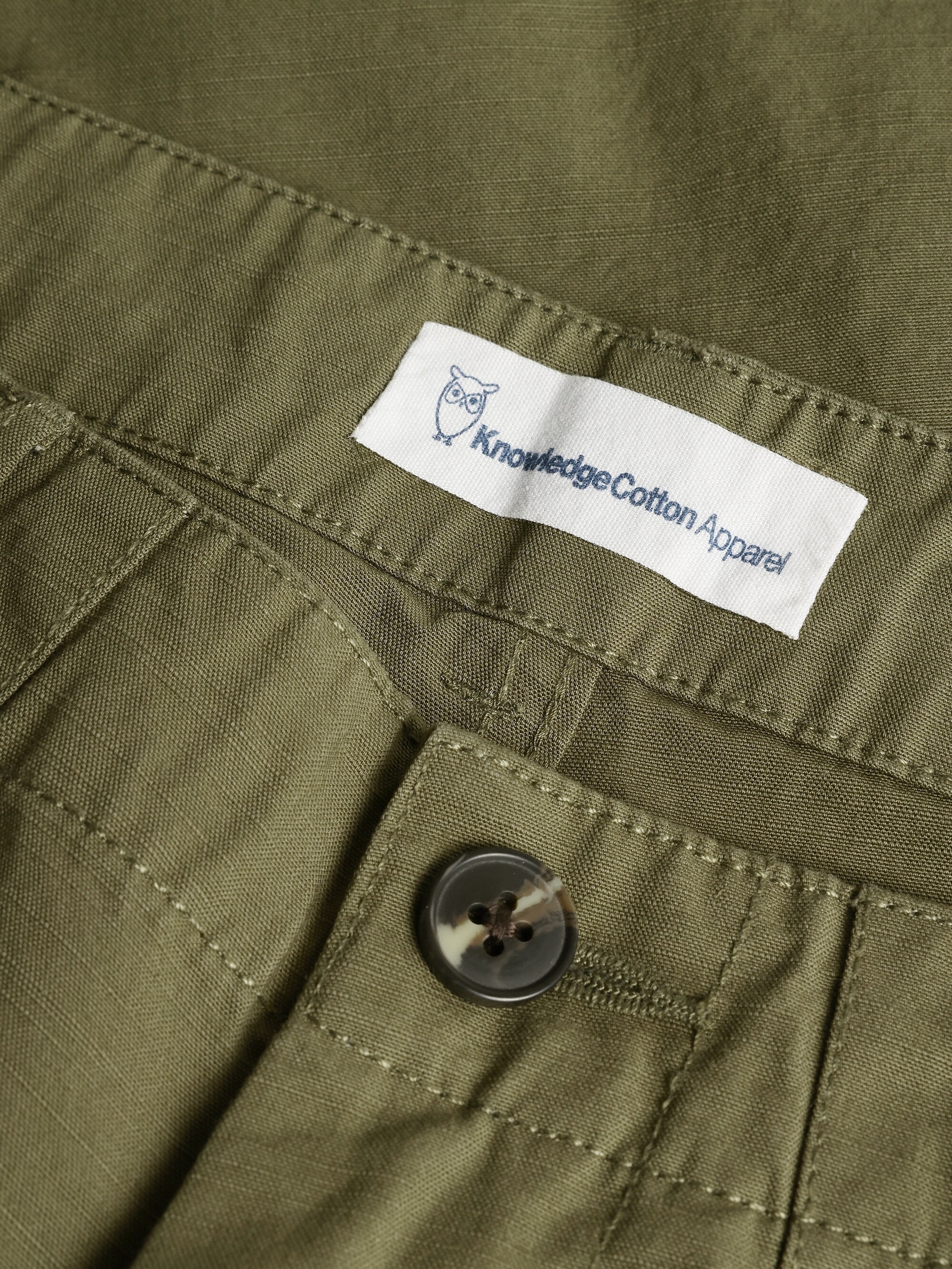 FLINT wide slub yarn shorts - GOTS/Vegan - Burned Olive - Image 2