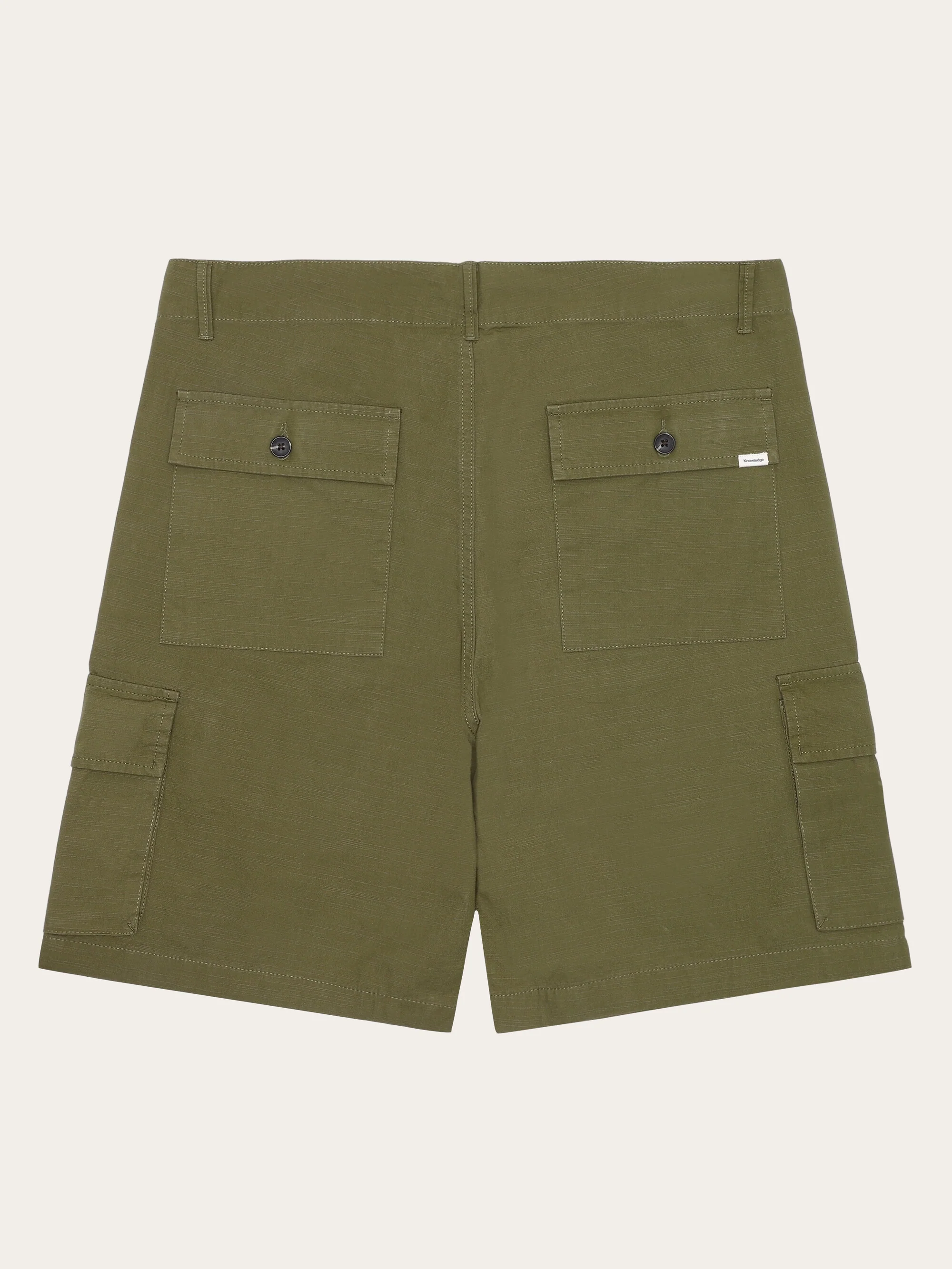 FLINT wide slub yarn shorts - GOTS/Vegan - Burned Olive - Image 3