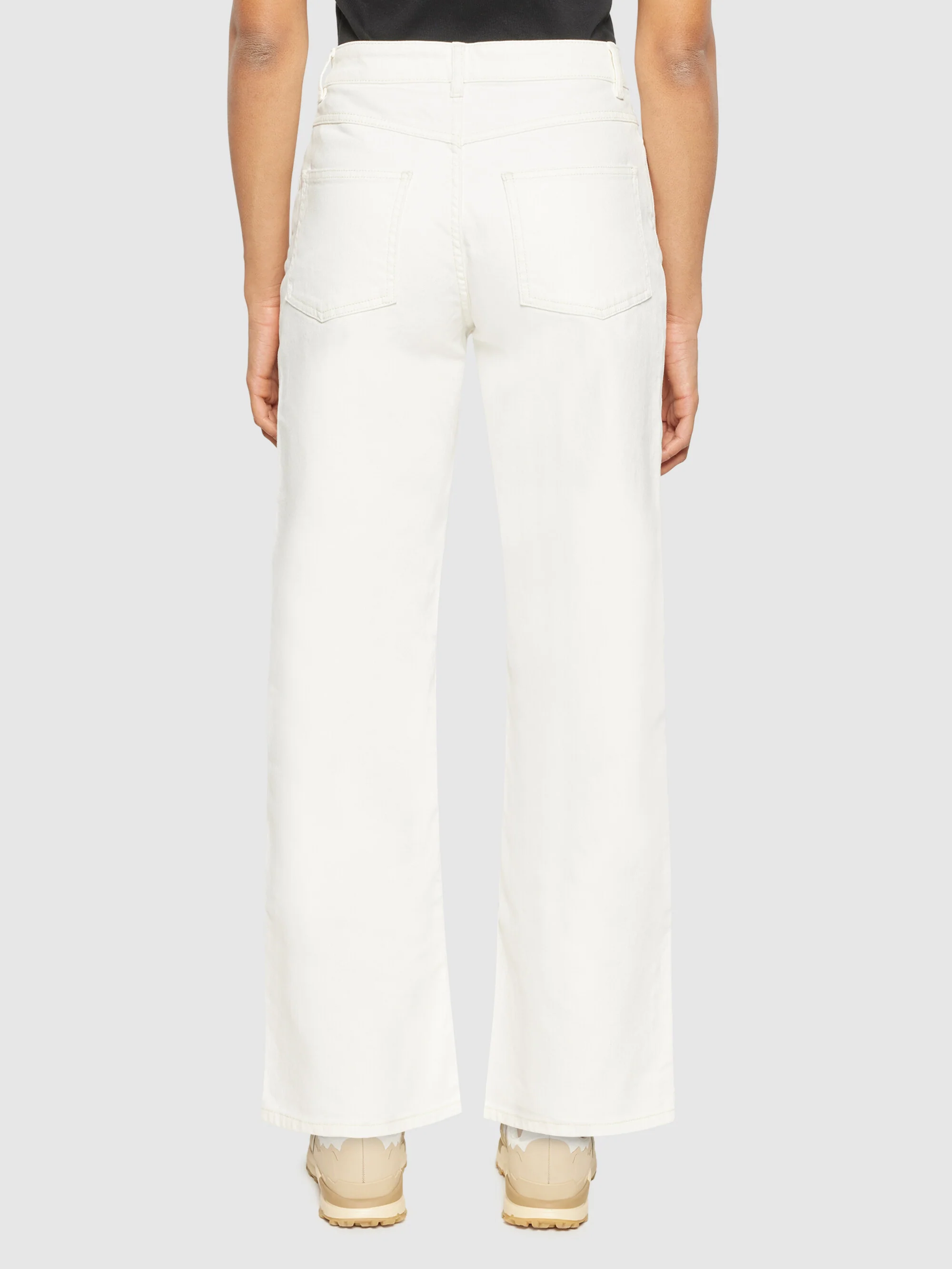 GALE straight mid-rise garment dyed twill 5-pocket pants - GOTS/Vegan - Egret - Image 3