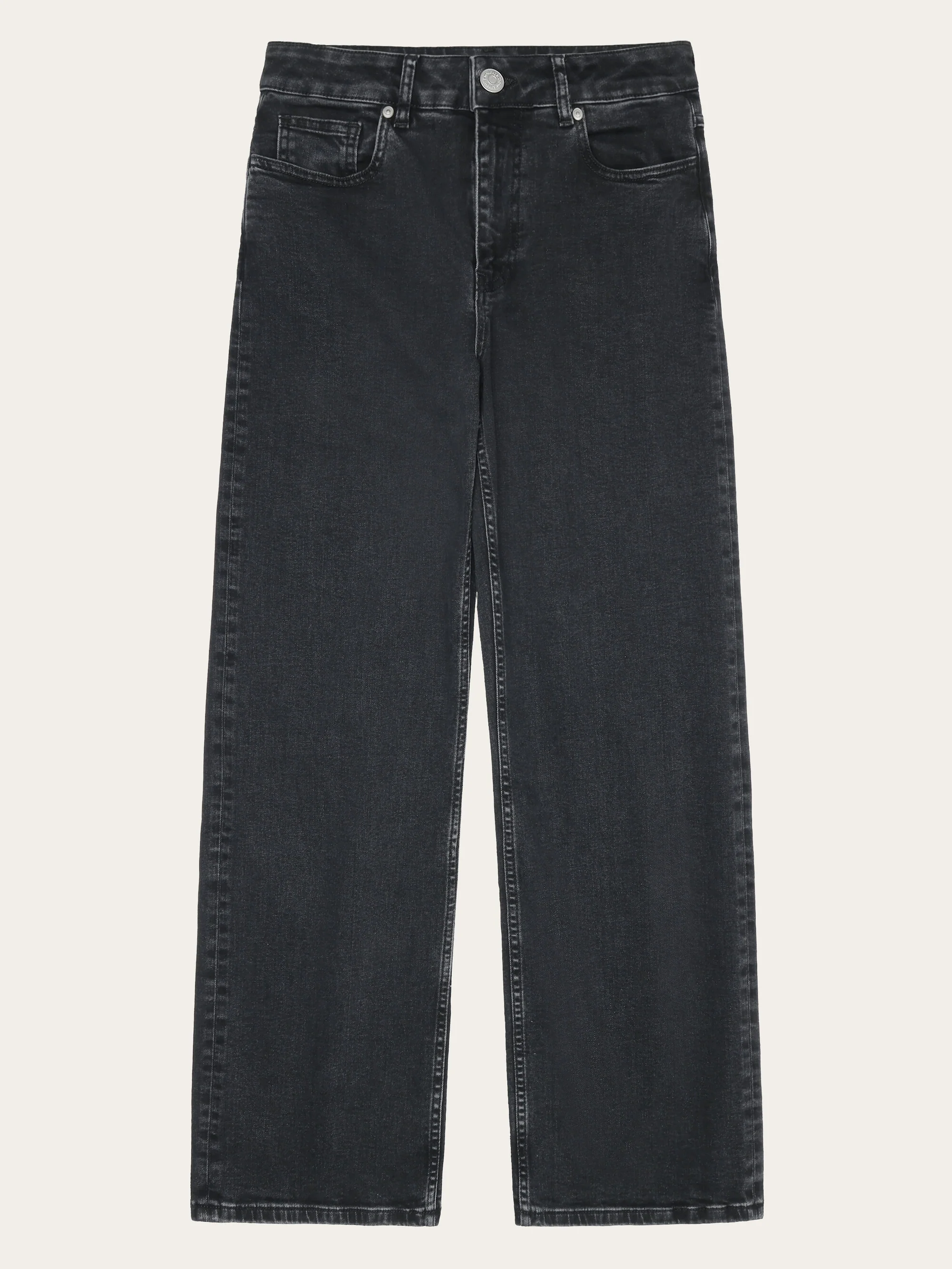 GALE straight mid-rise rinse black 5-pocket jeans - Rinse black