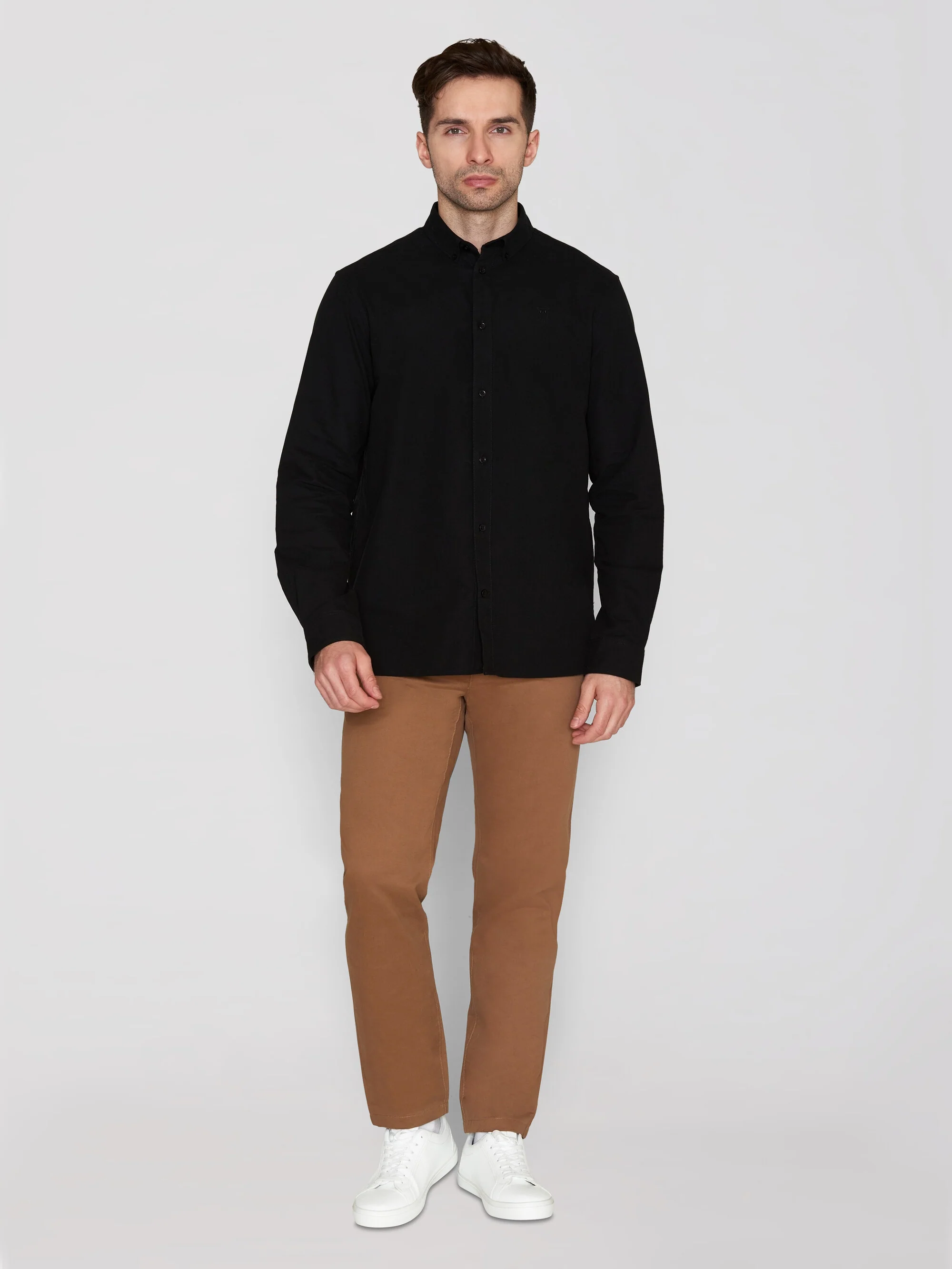 Harald Small Owl Oxford Regular Fit Shirt - GOTS/Vegan - Black Jet - Image 4
