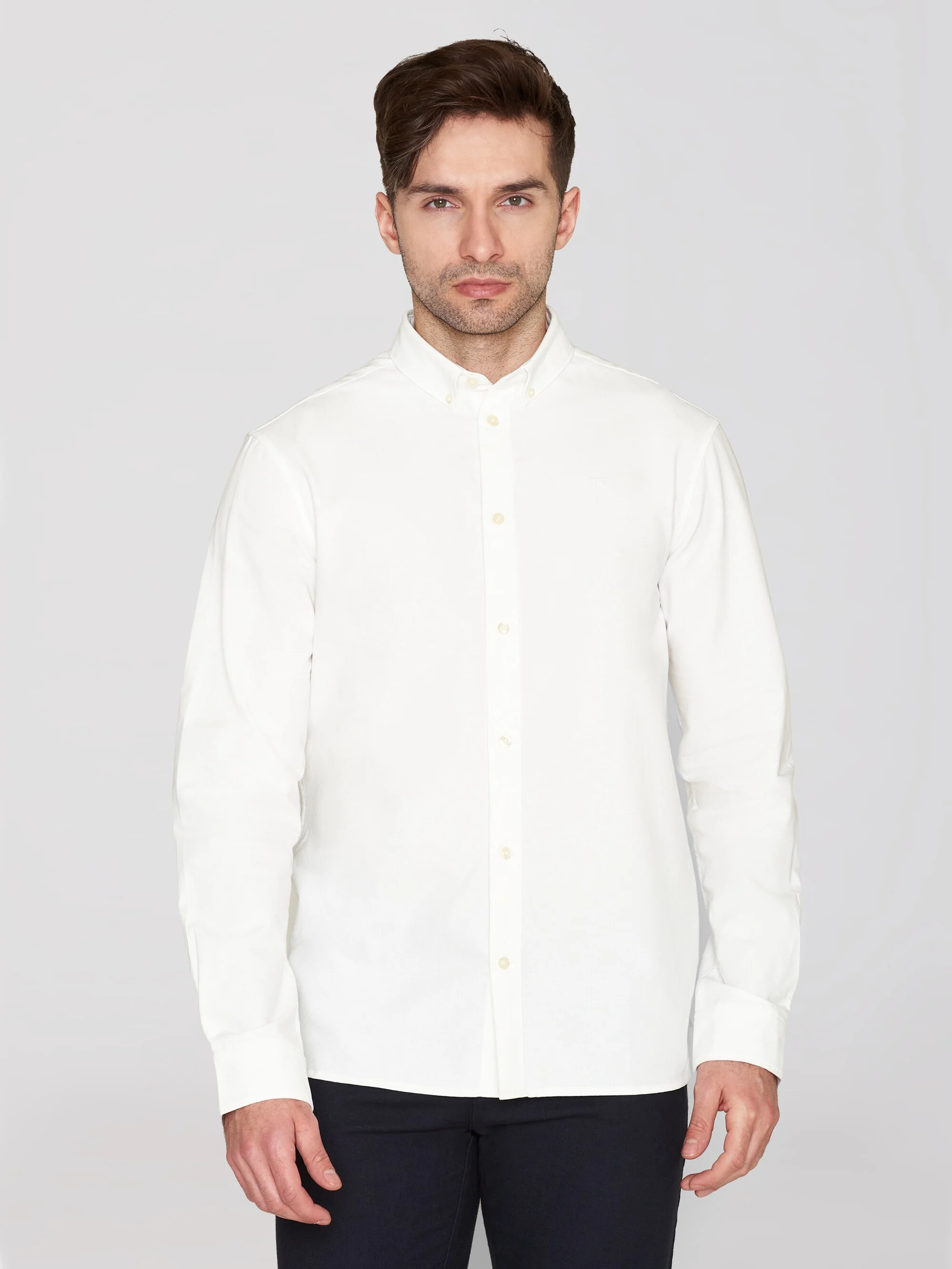 Harald Small Owl Oxford Regular Fit Shirt - GOTS/Vegan - Bright White - Image 2