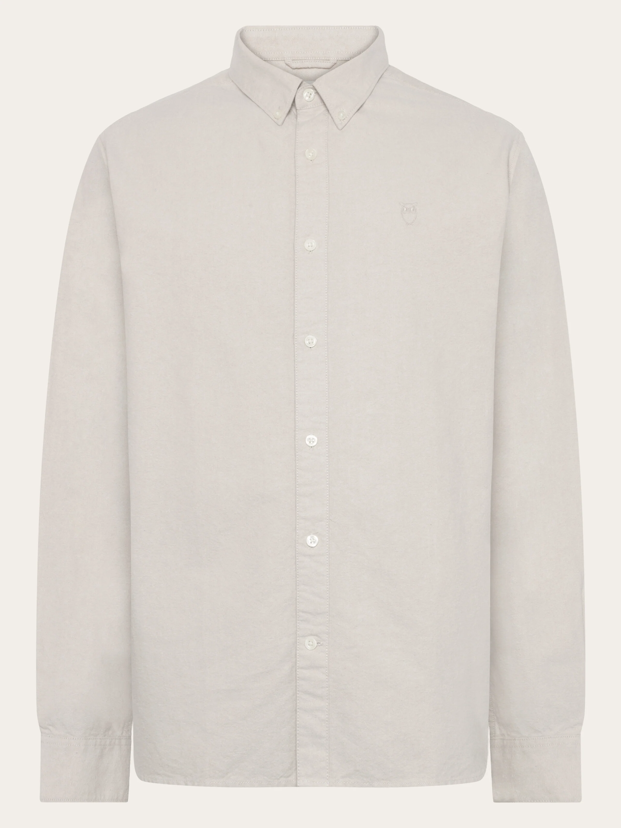 Harald Small Owl Oxford Regular Fit Shirt - GOTS/Vegan - Light feather gray