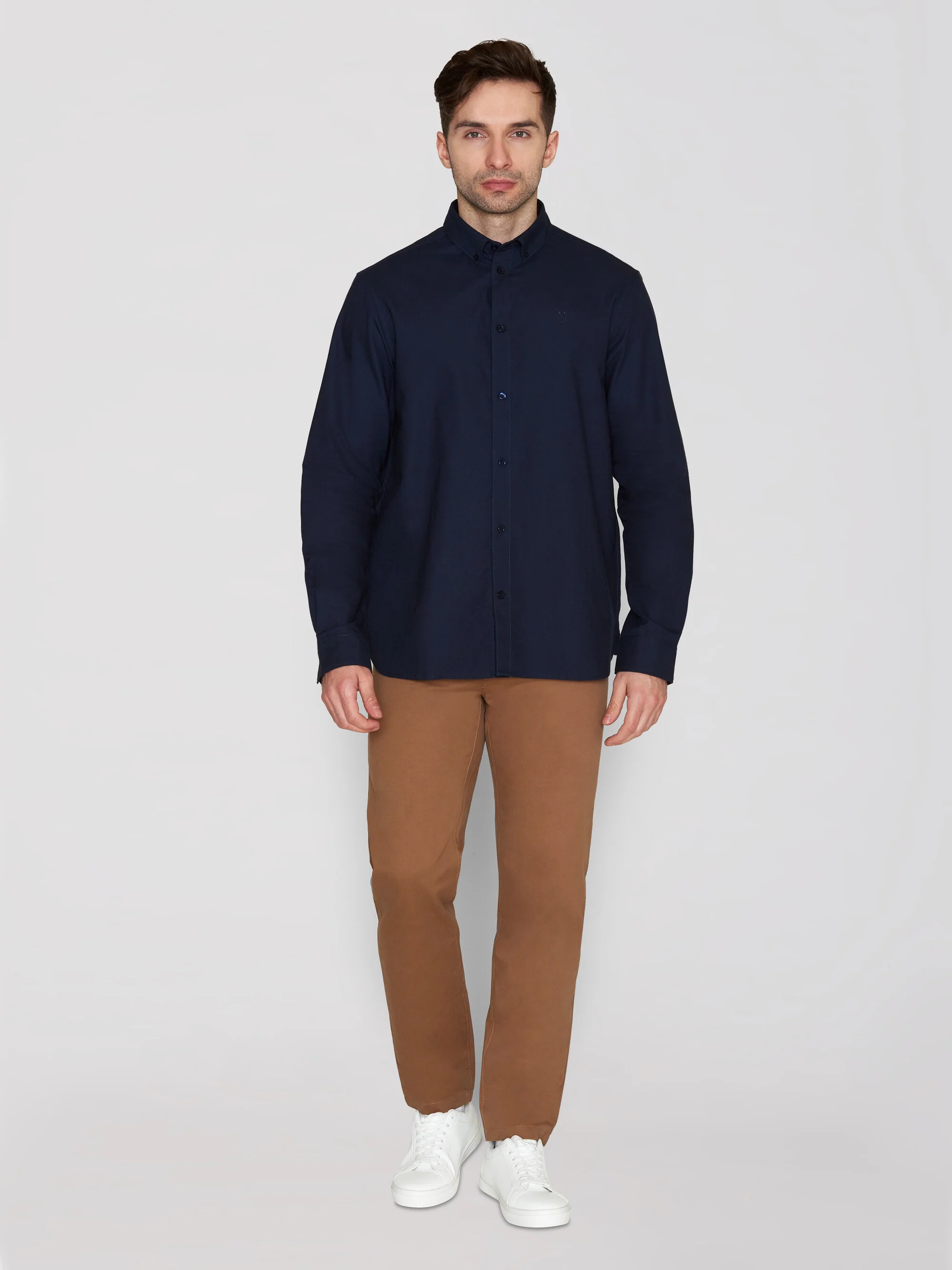 Harald Small Owl Oxford Regular Fit Shirt - GOTS/Vegan - Total Eclipse - Image 4