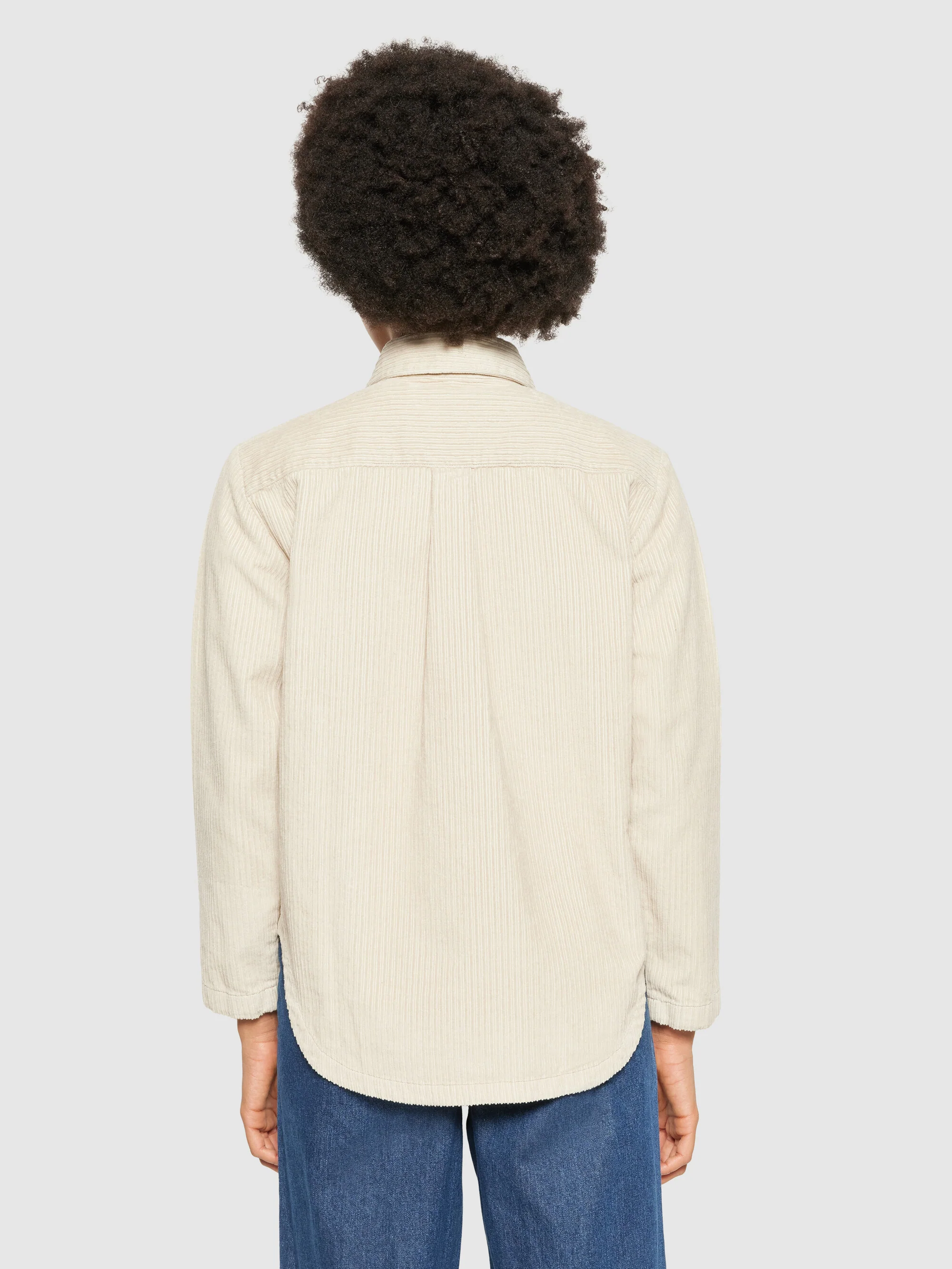 Irregular corduroy overshirt- GOTS/Vegan - Light feather gray - Image 3