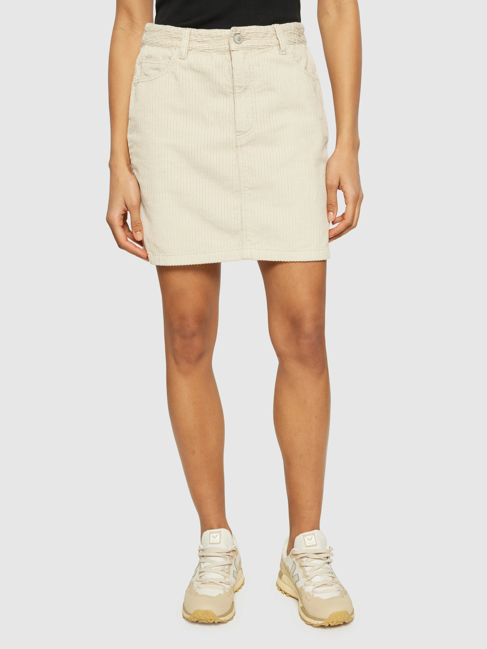 Irregular corduroy skirt - GOTS/Vegan - Light feather gray - Image 2