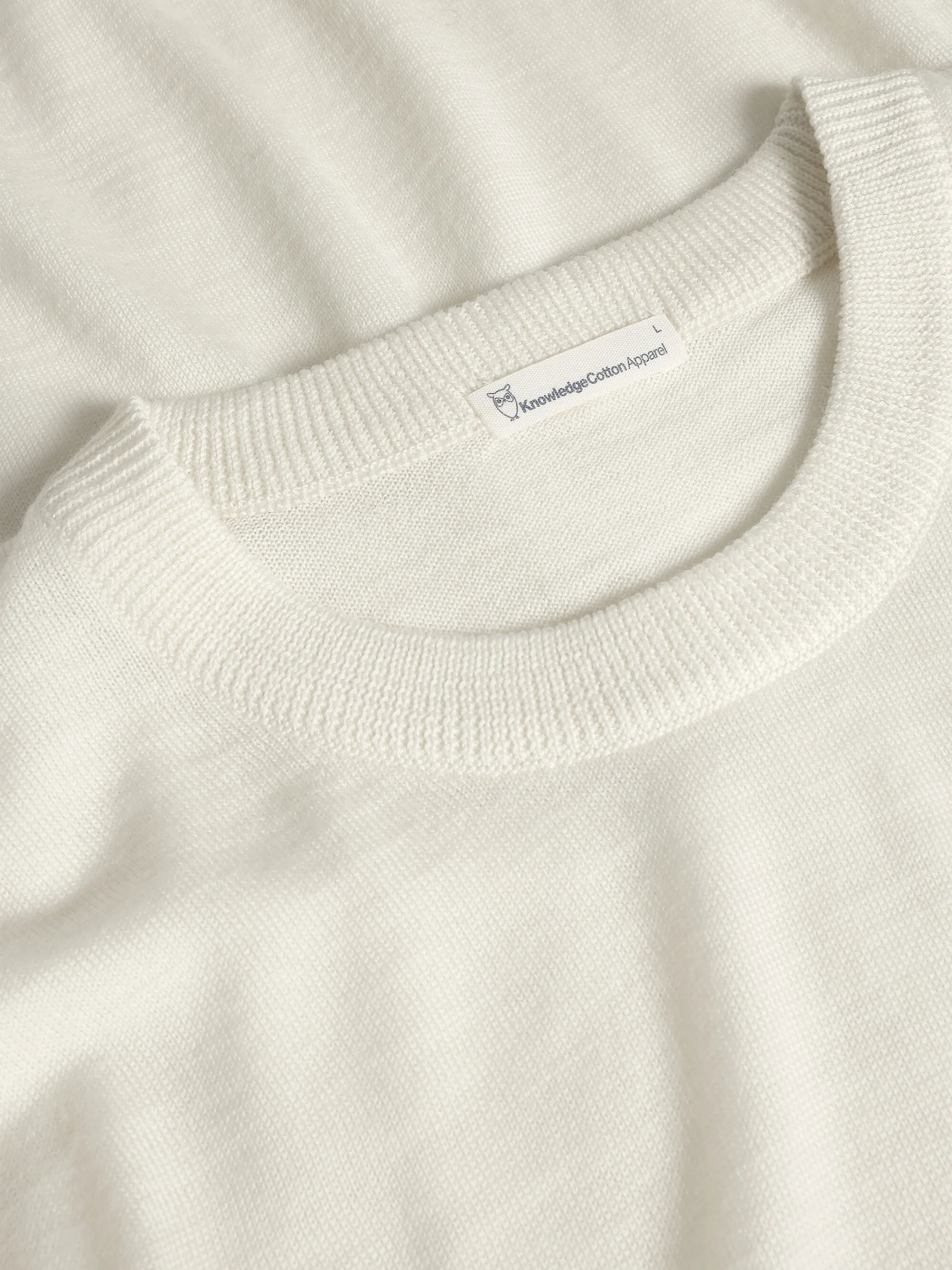 Merino crew neck core sweater - Egret - Image 7