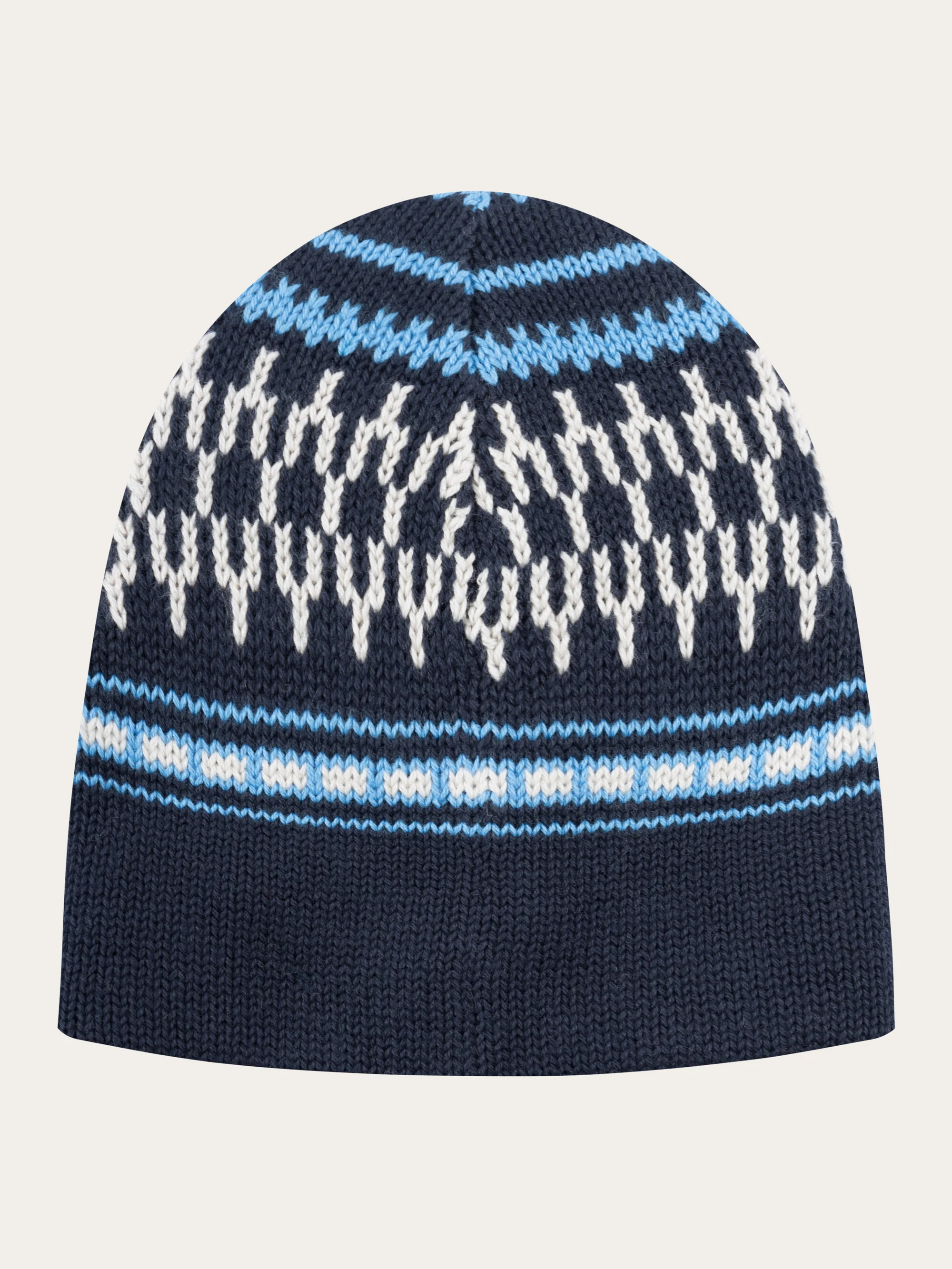 Kids Jacquard knit beanie - Blue stripe - Image 2