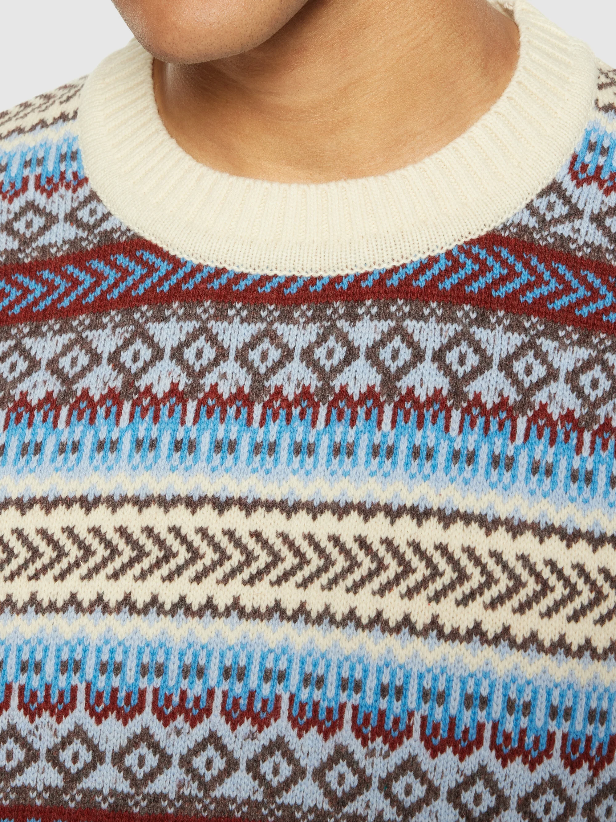 Knitted Fair Isle crew neck - RWS - Multi color stripe - Image 5