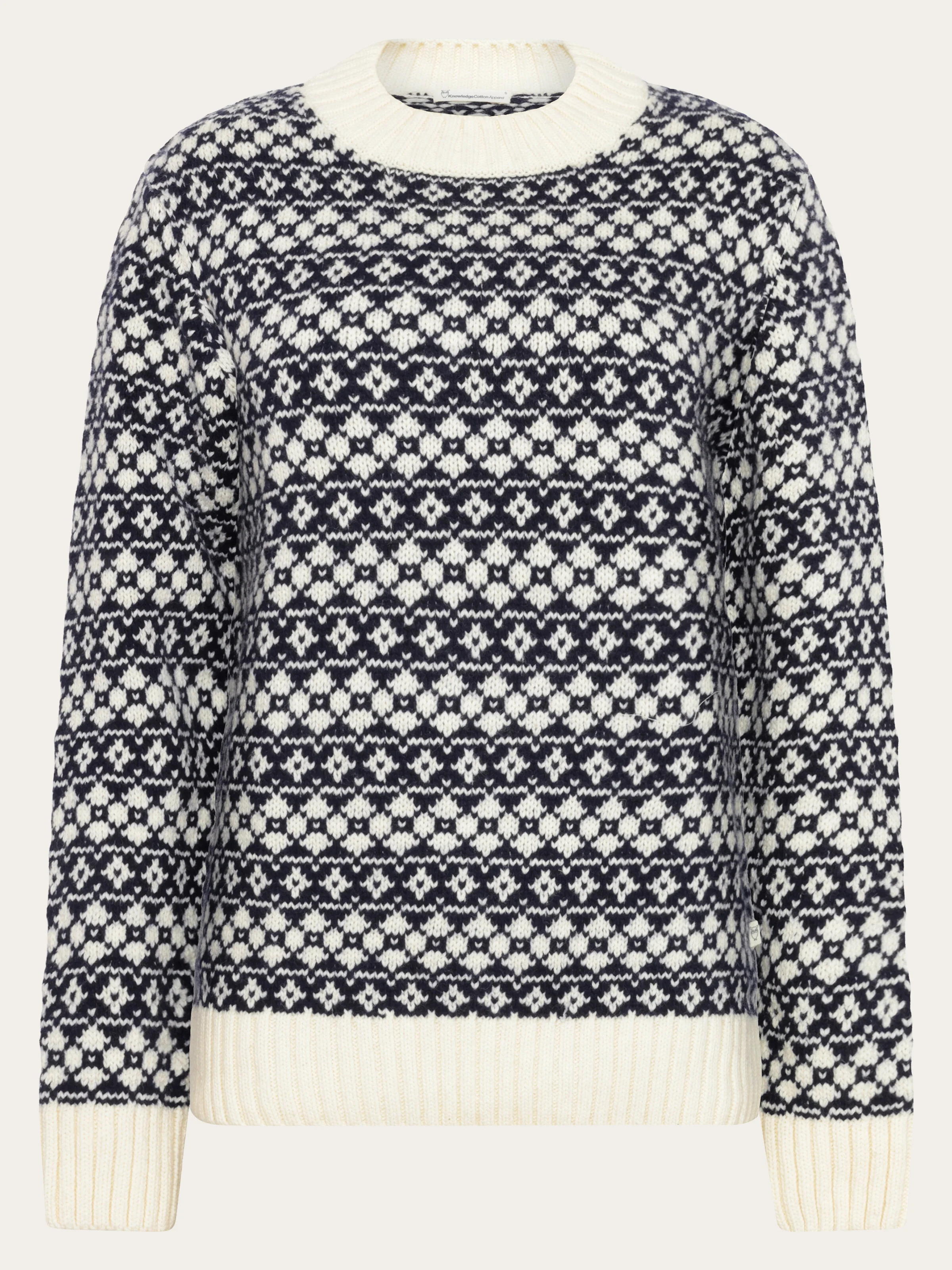 Lambswool Crew Neck Knit RWS - Blue stripe