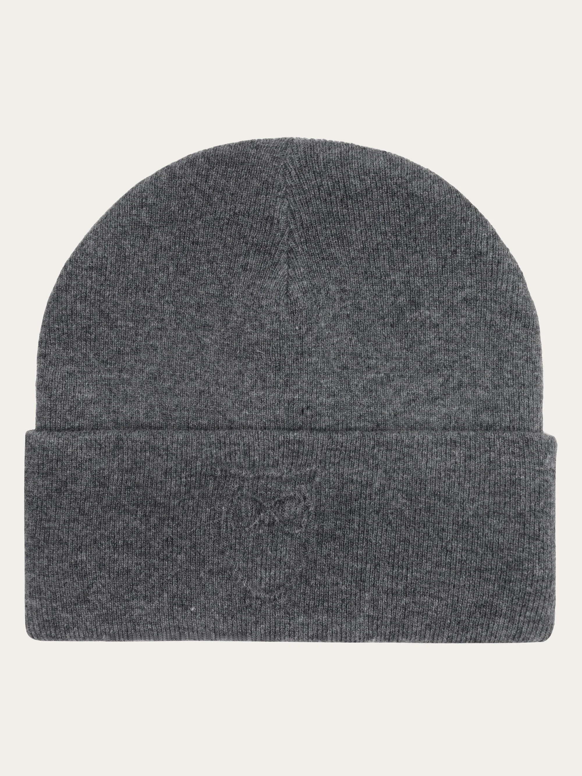 Lambswool Logo Embossed Beanie RWS - Dark Grey Melange