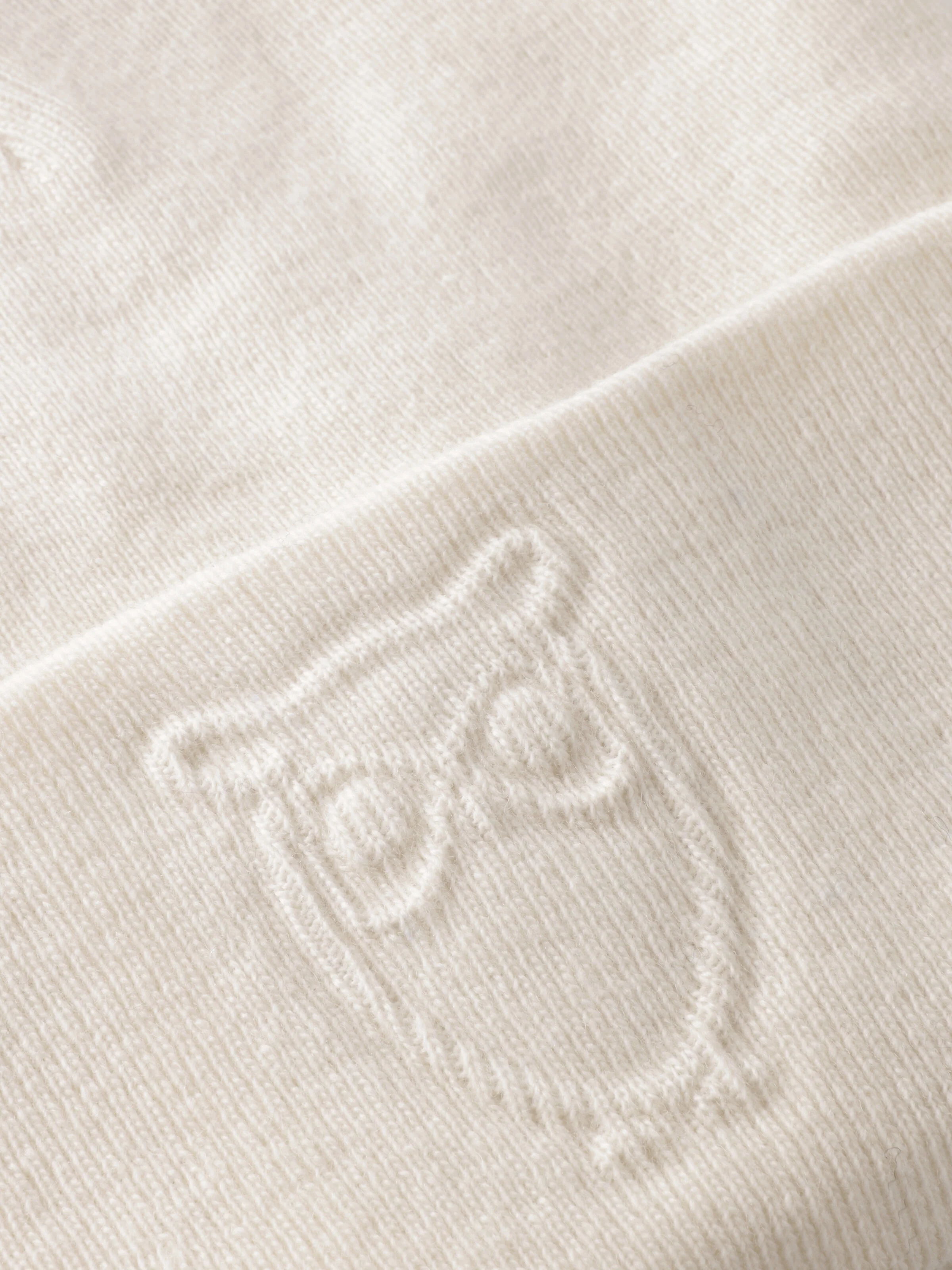 Lambswool Logo Embossed Beanie RWS - Egret - Image 3