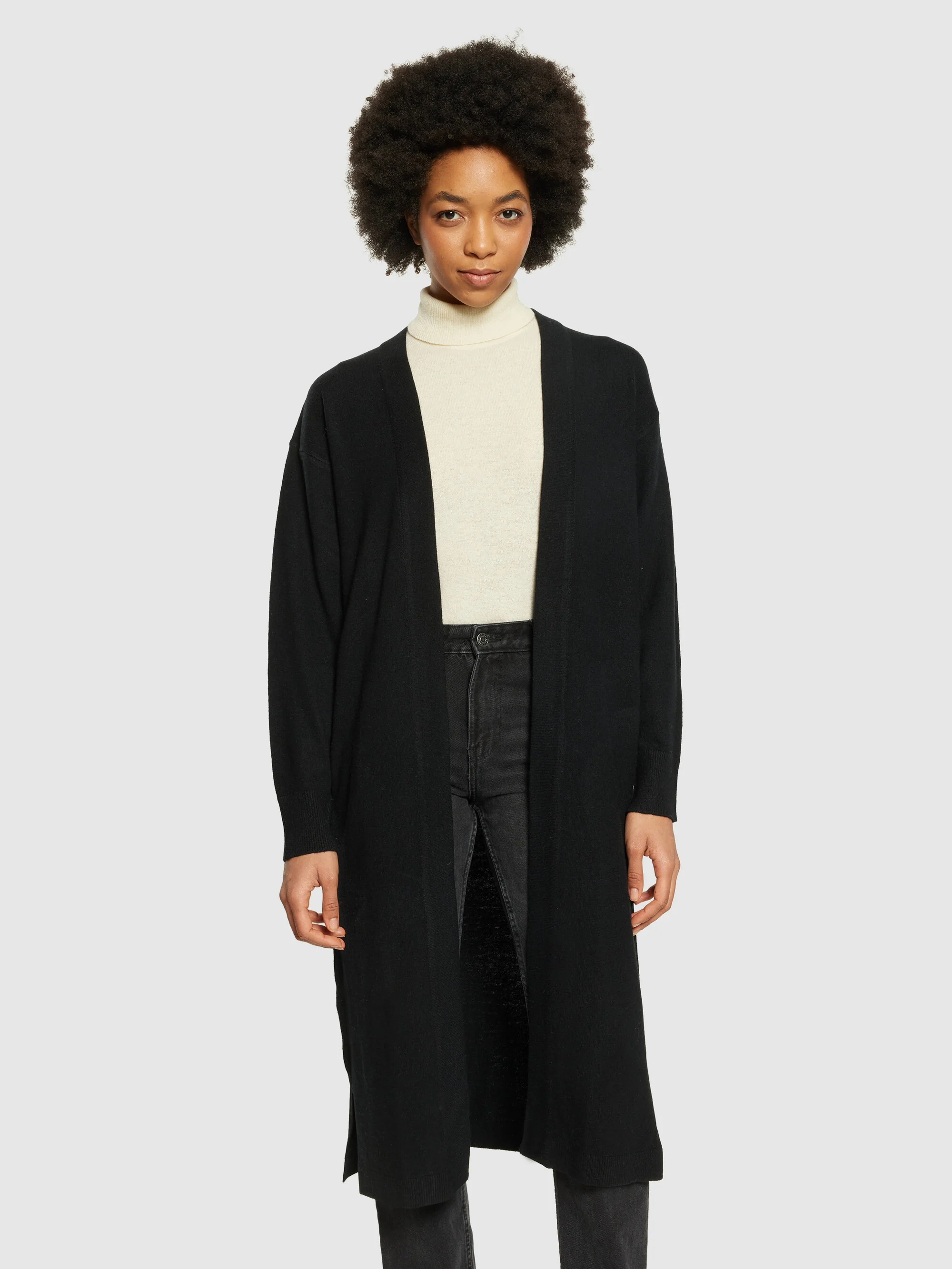 Lambswool long cardigan - RWS - Black Jet - Image 2
