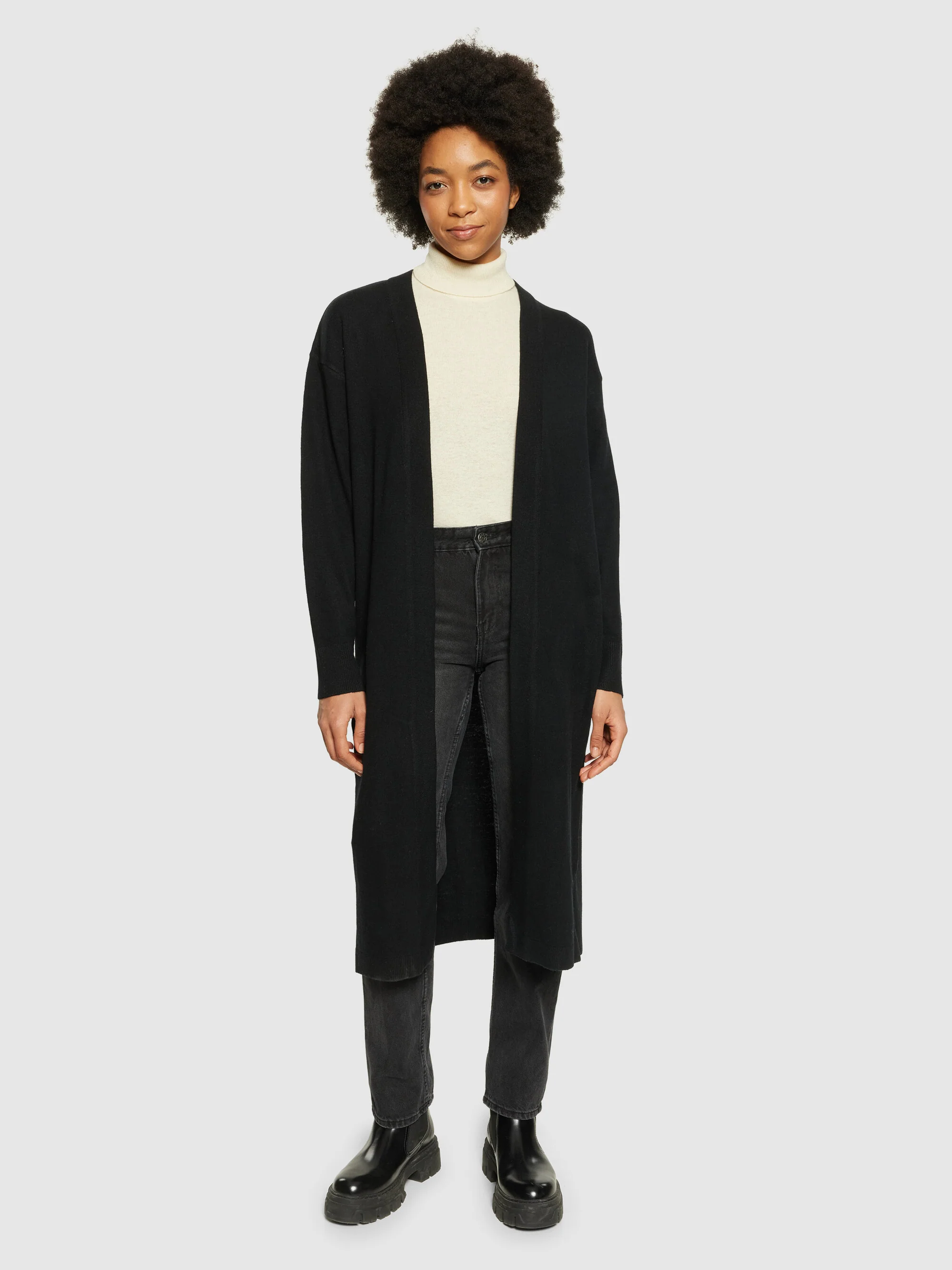 Lambswool long cardigan - RWS - Black Jet - Image 4