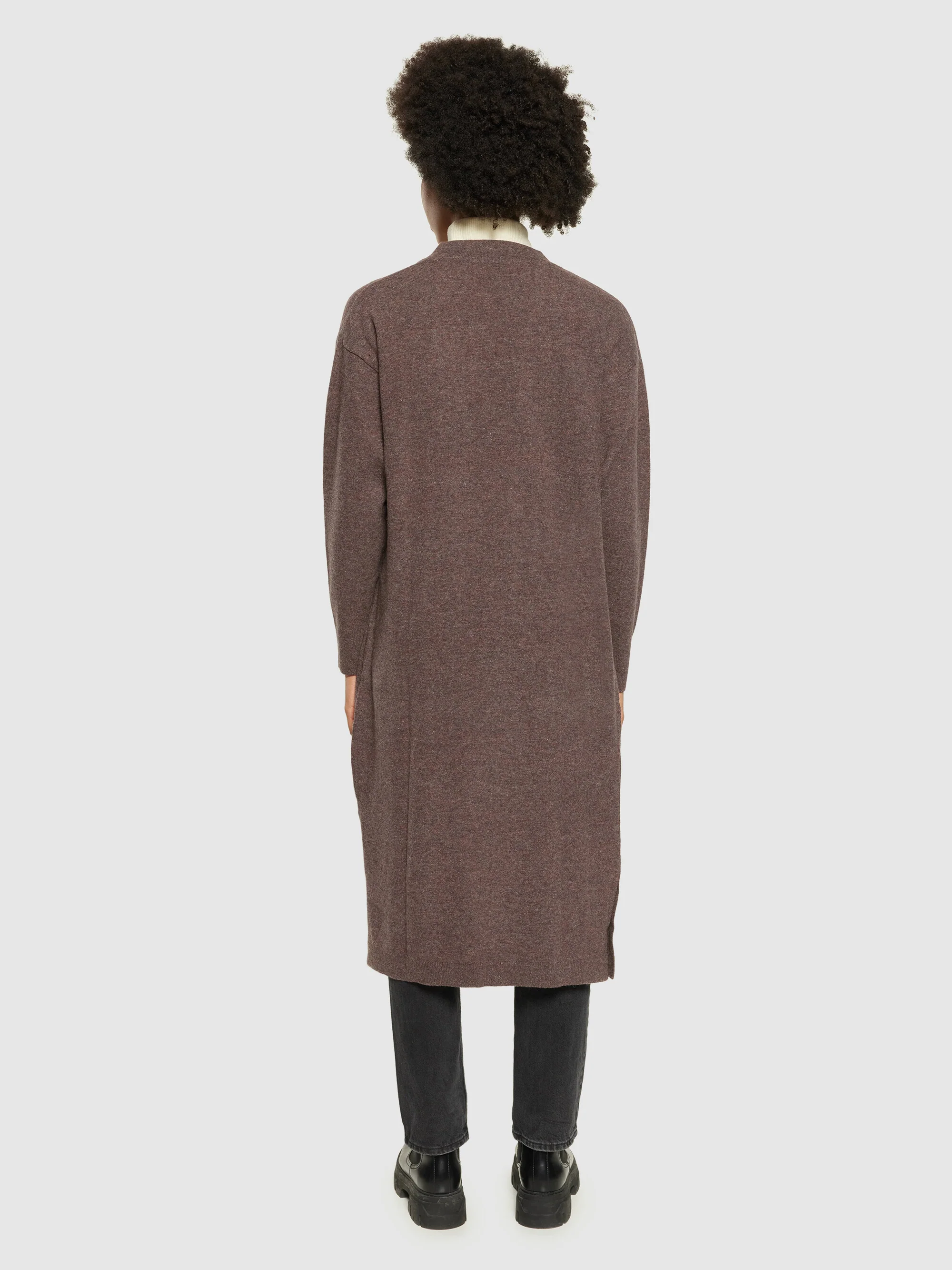 Lambswool long cardigan - RWS - Demitasse (brown) - Image 3