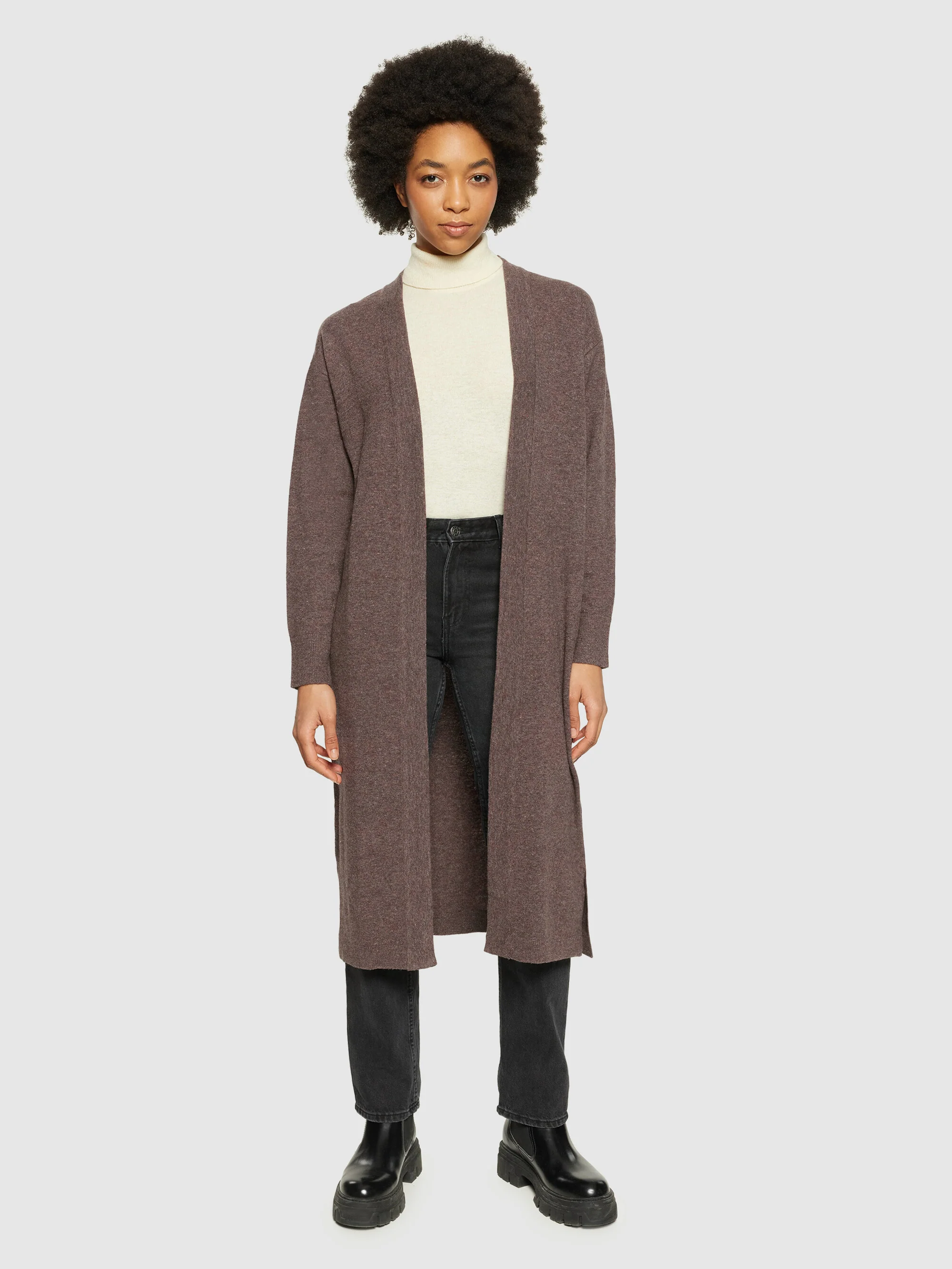 Lambswool long cardigan - RWS - Demitasse (brown) - Image 4