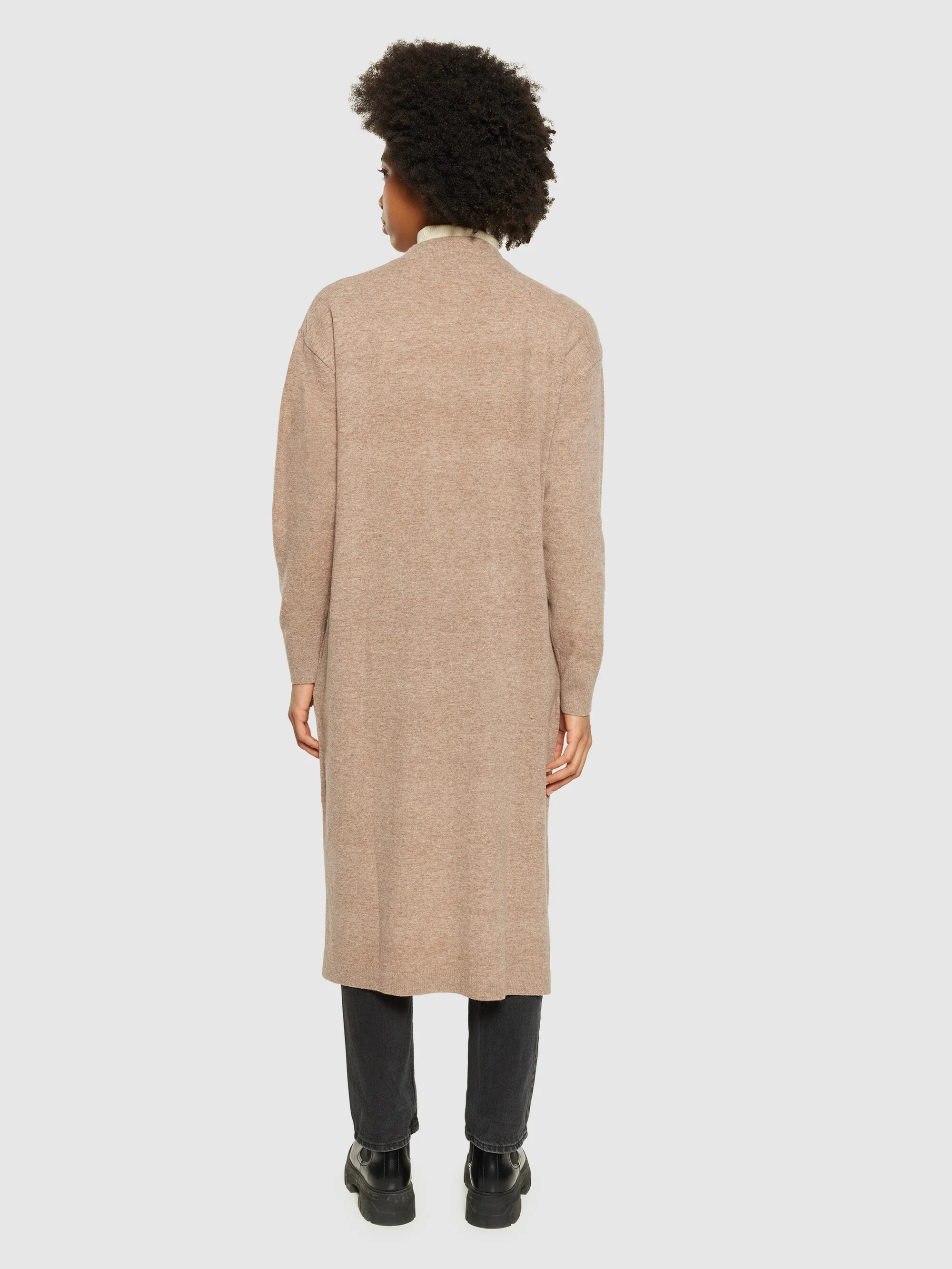 Lambswool long cardigan - RWS - Kelp melange - Image 3