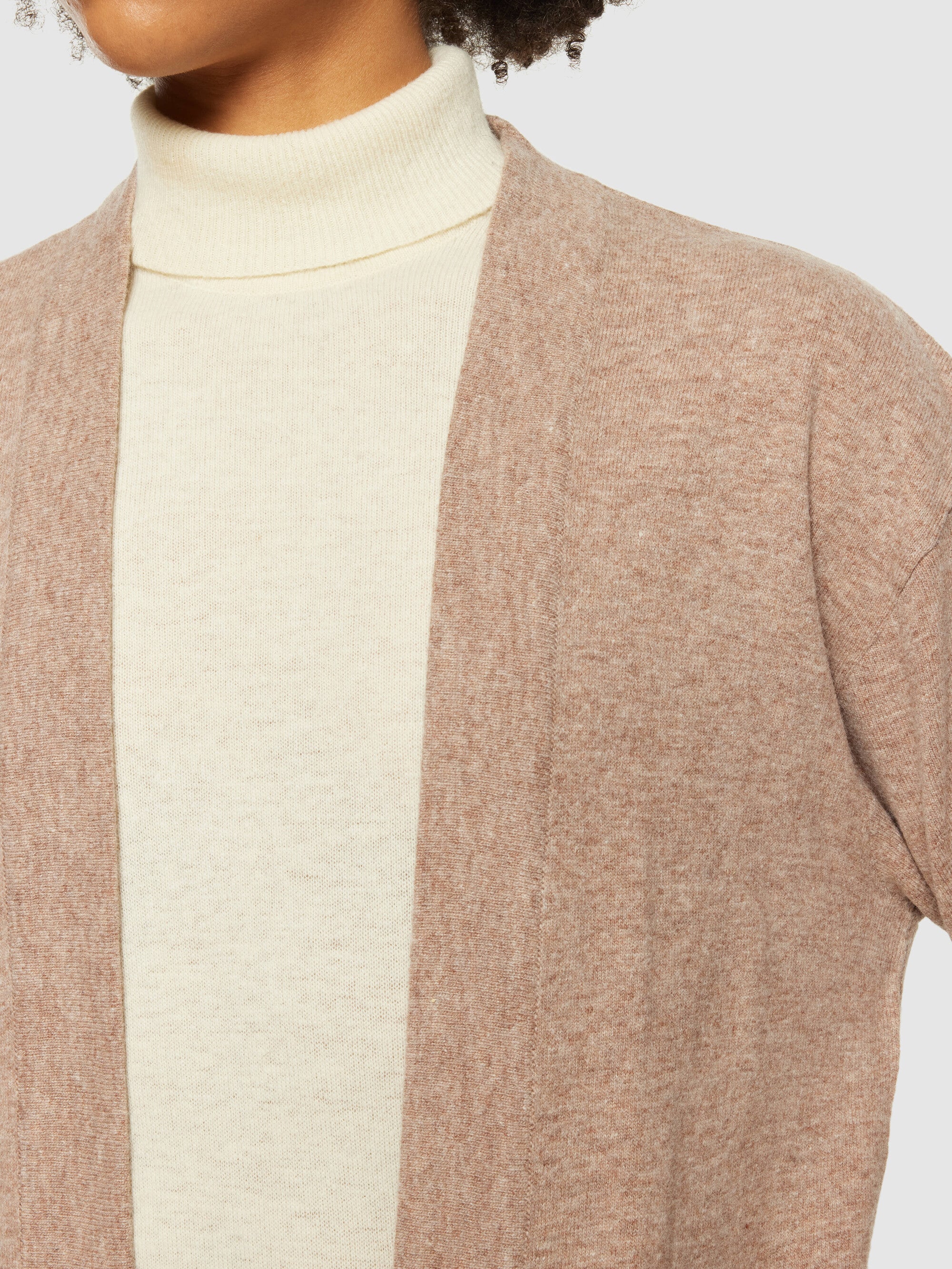 Lambswool long cardigan - RWS - Kelp melange - Image 5