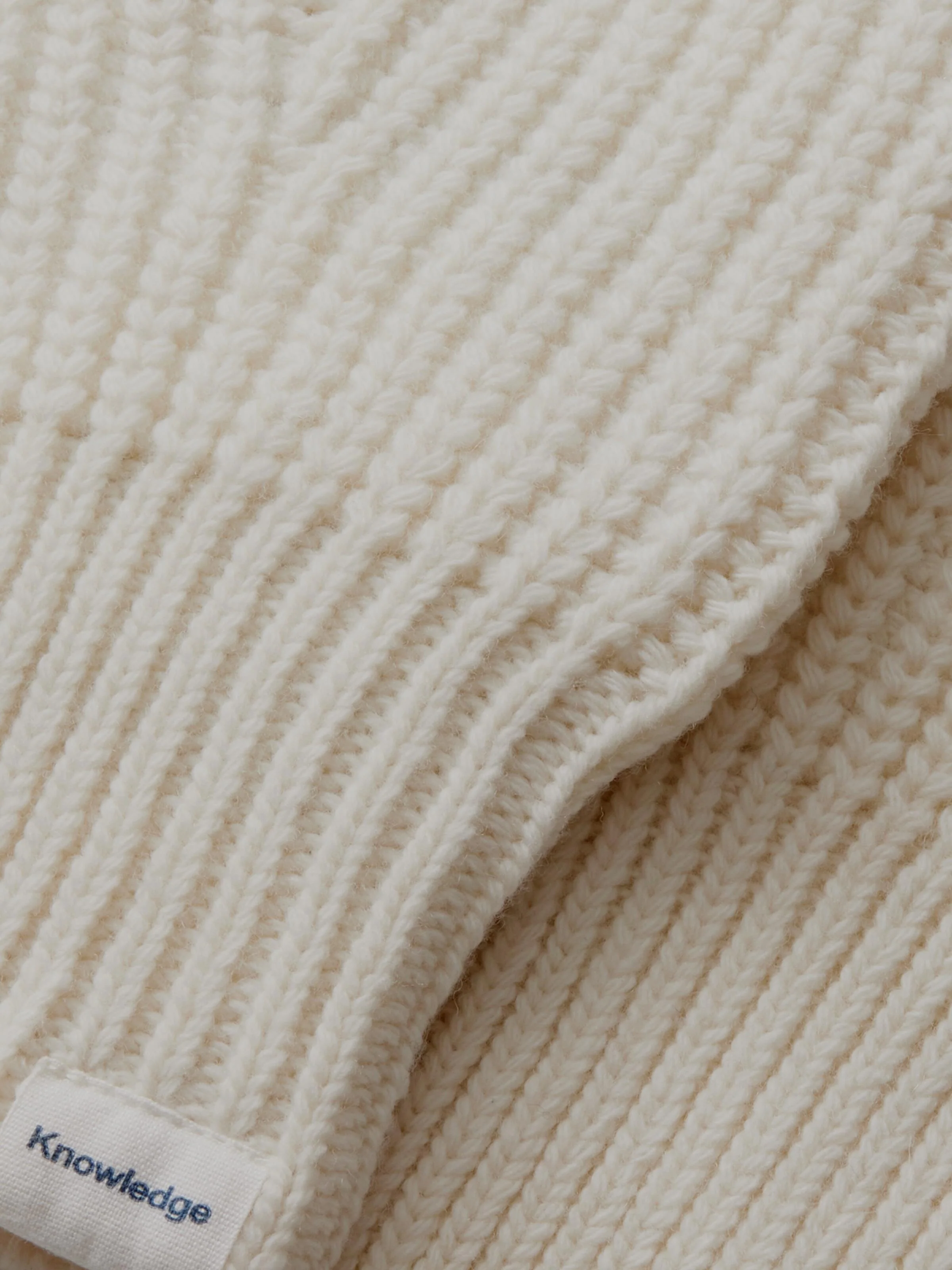 Lambswool Patent Knit Gloves RWS - Egret - Image 3