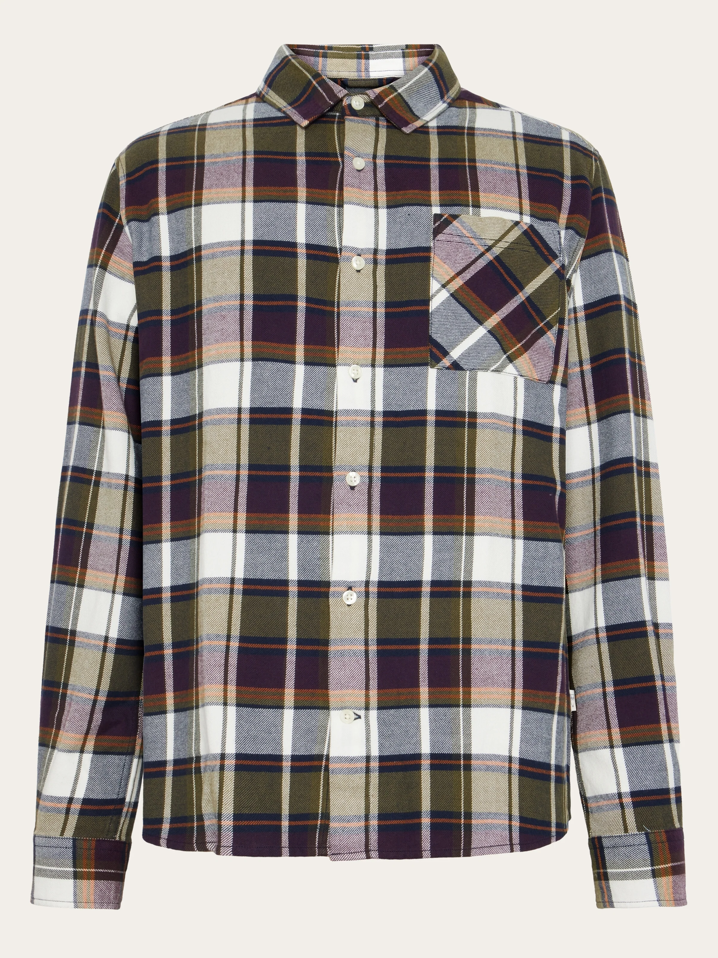 Light flannel checkered costum fit shirt - blue check