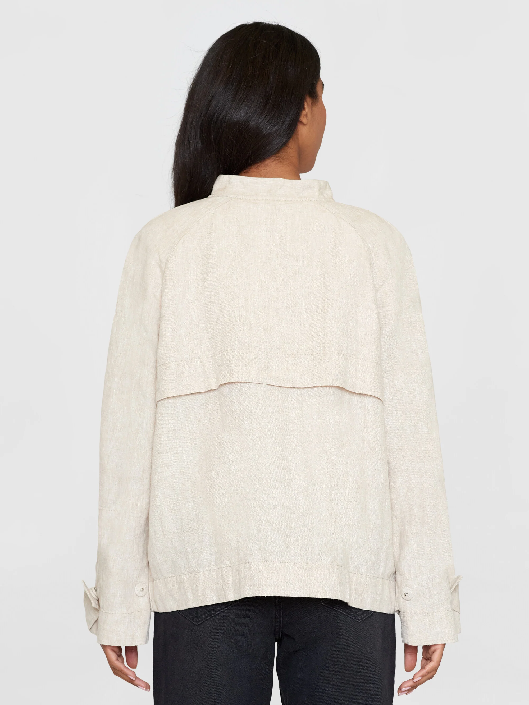 Linen bomber jacket - GOTS/Vegan - Light feather gray - Image 3