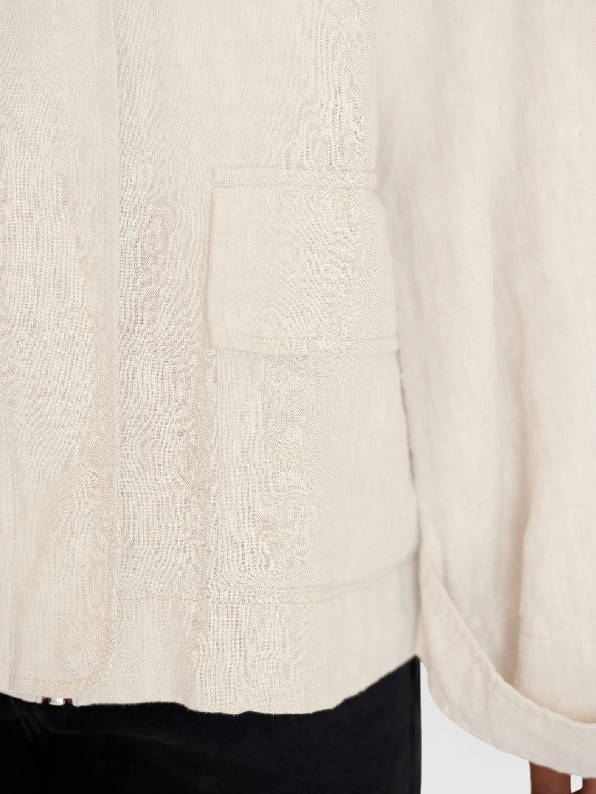 Linen bomber jacket - GOTS/Vegan - Light feather gray - Image 5