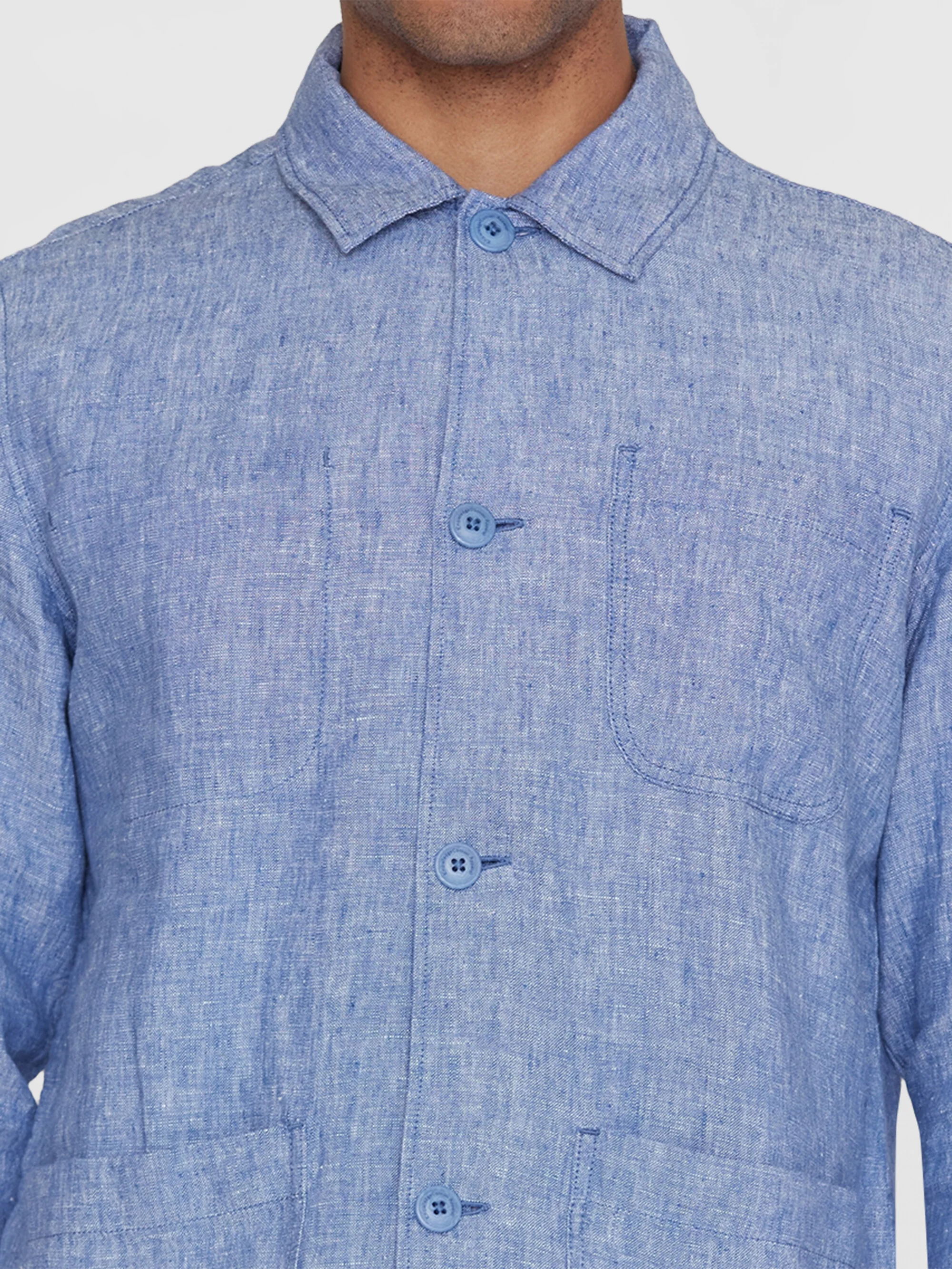 Linen overshirt - Moonlight Blue - Image 5