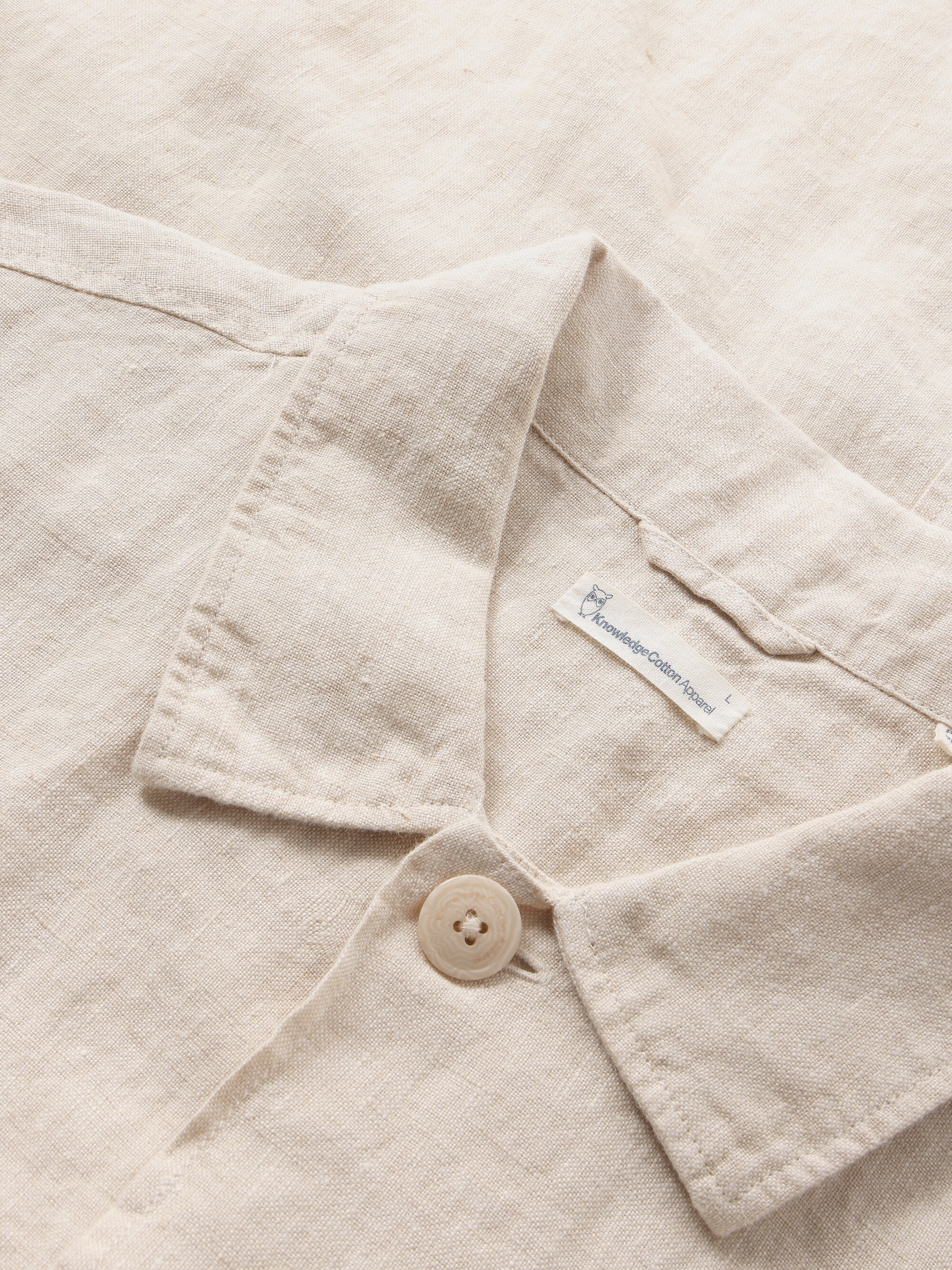 Linen overshirt - Yarndyed - Light feather gray - Image 2