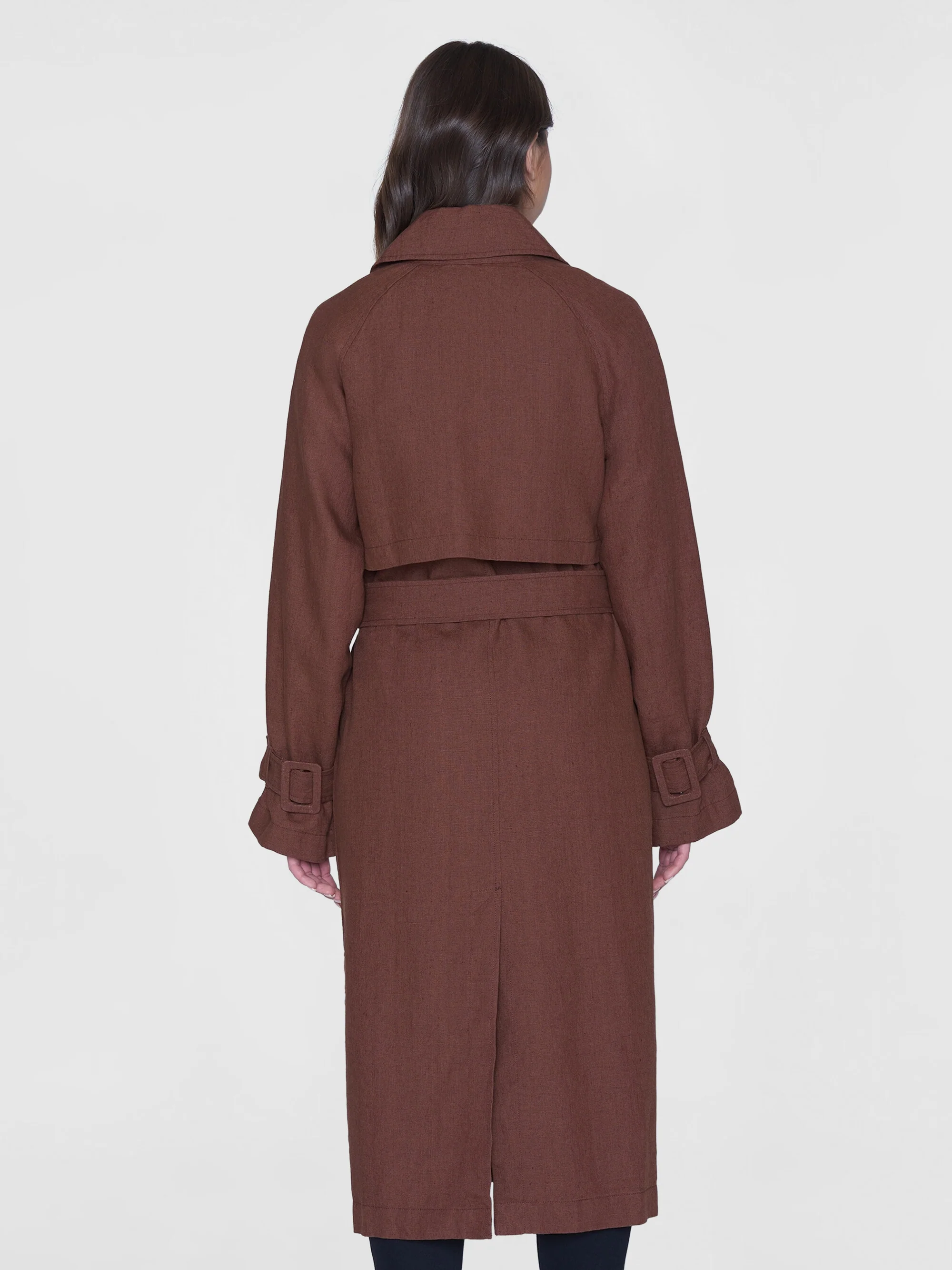 Linen trenchcoat - GOTS/Vegan - Tiramisu - Image 3