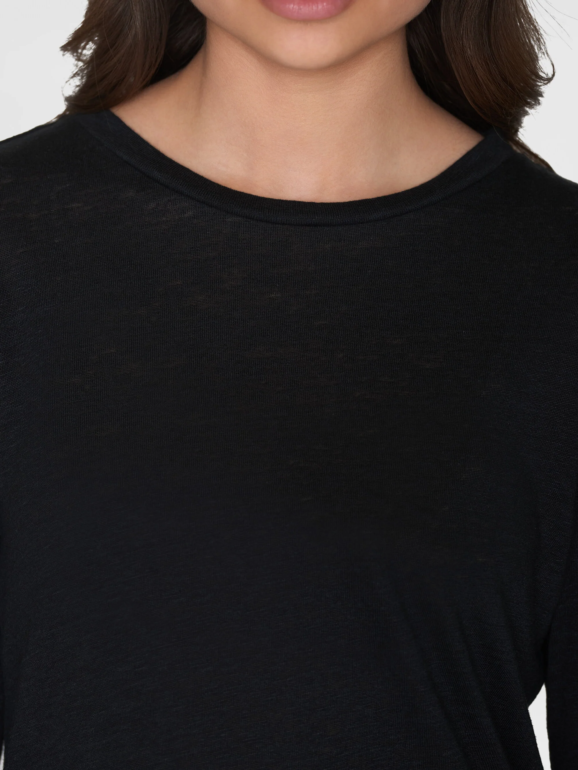 Long sleeve linen t-shirt - GOTS/Vegan - Black Jet - Image 5
