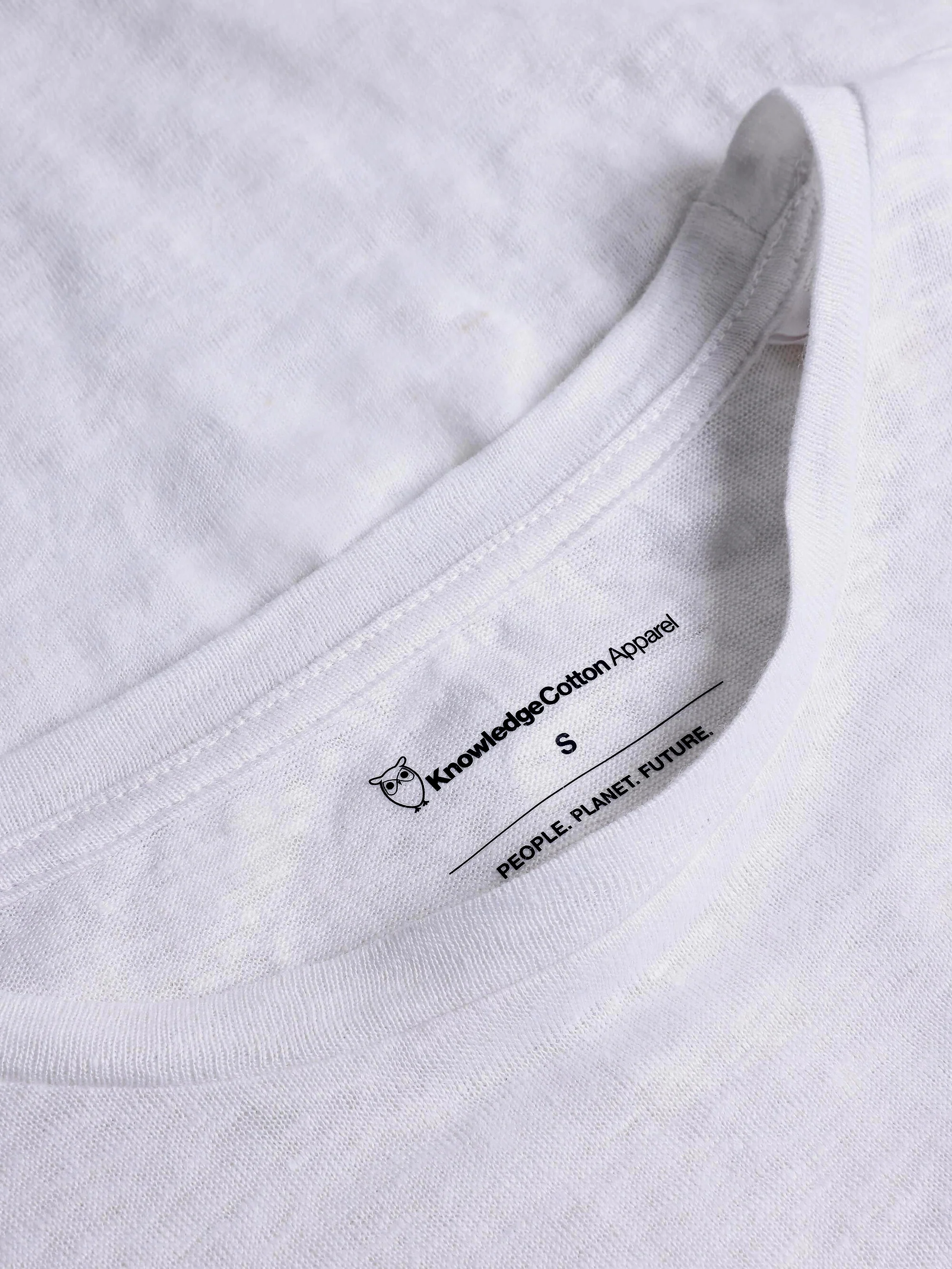 Long sleeve linen t-shirt - GOTS/Vegan - Bright White - Image 6