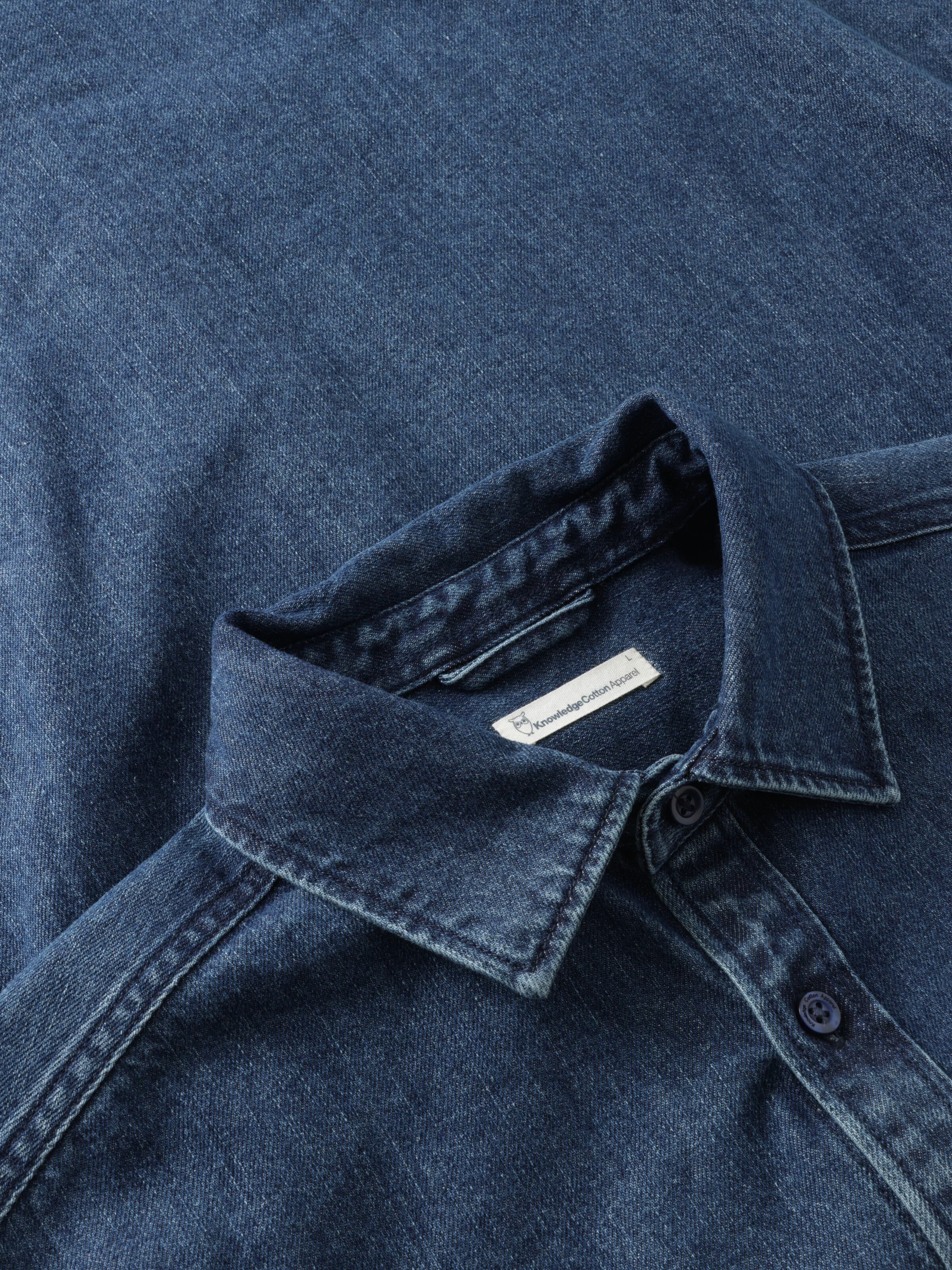 Organic Cotton Natural Indigo Denim Shirt GOTS - Dark Blue denim - Image 4