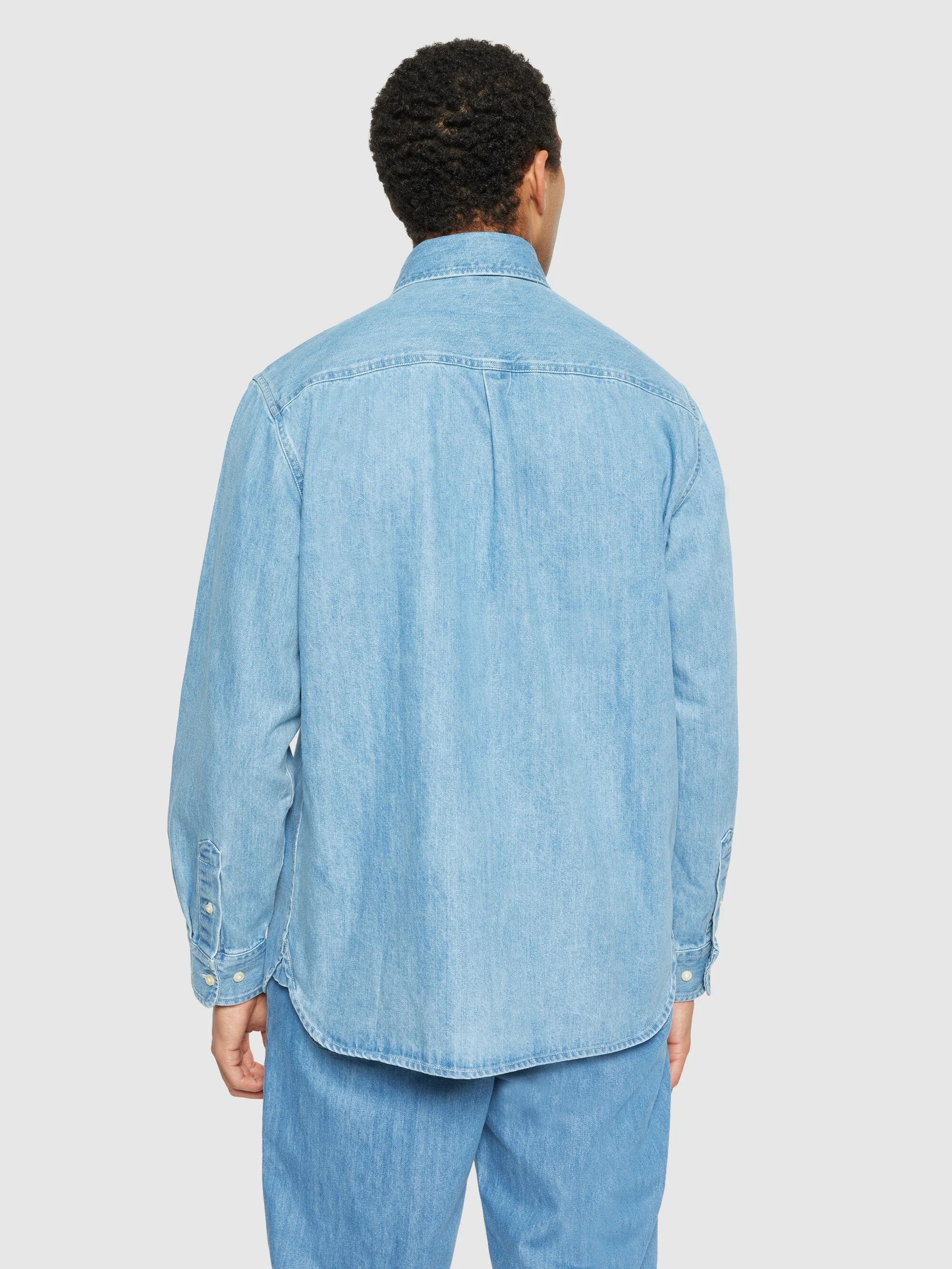 Organic Cotton Natural Indigo Denim Shirt GOTS - Light Blue denim - Image 3