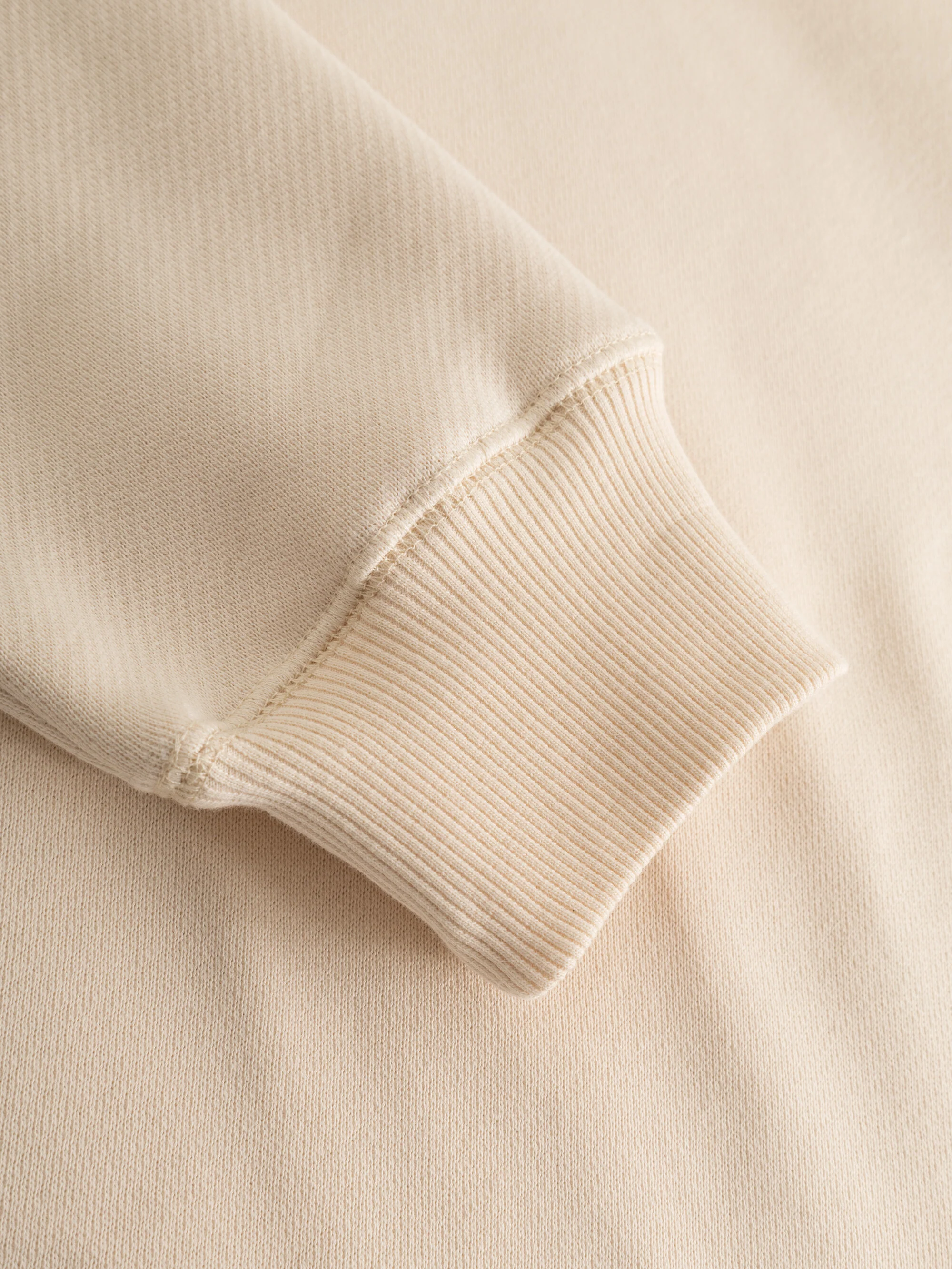 Loose fit hood kangaroo pocket sweat with embroidery at chest - Buttercream - Image 7