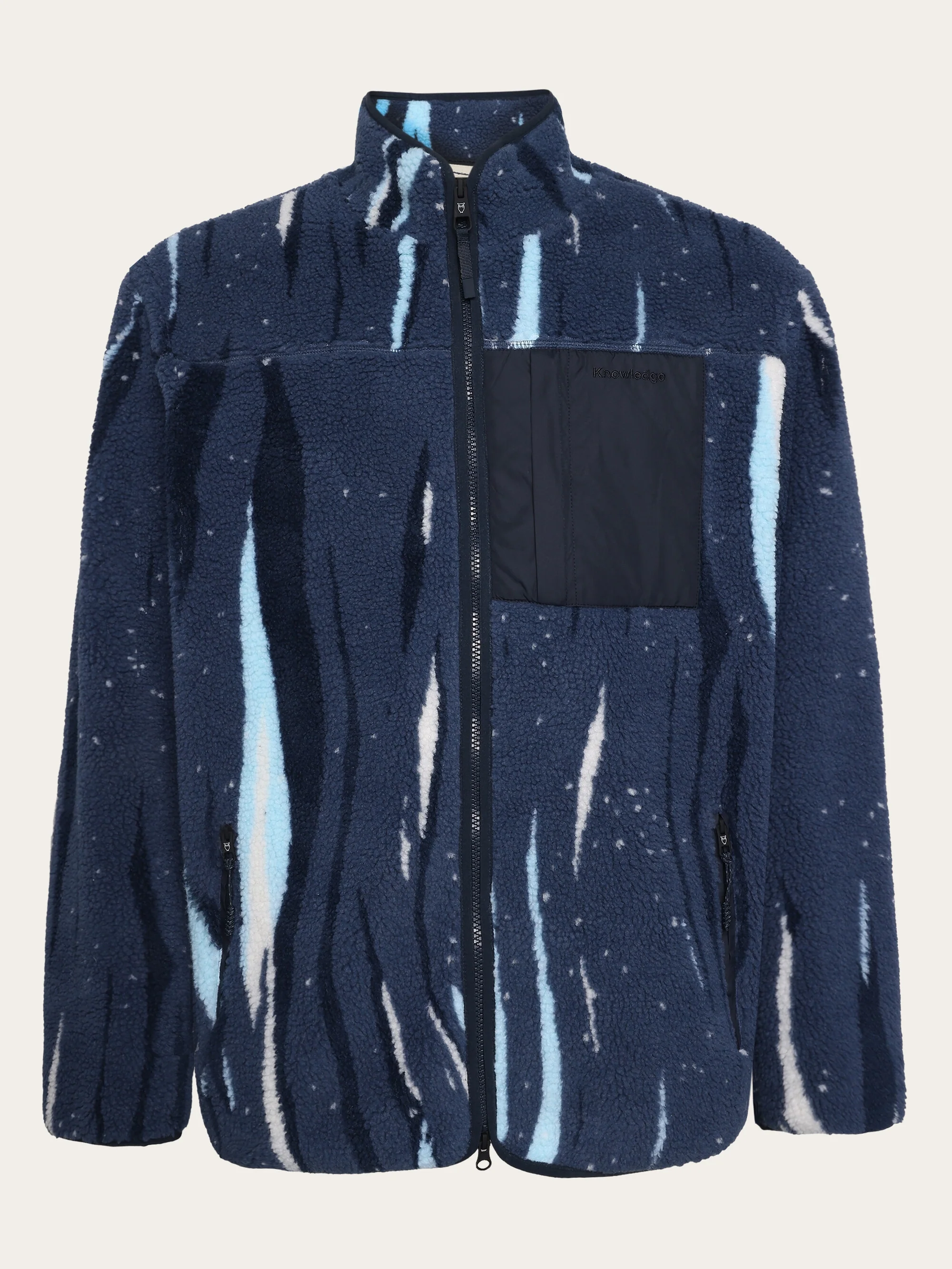 Loose fit Northern Lights zip fleece - GRS - Blue