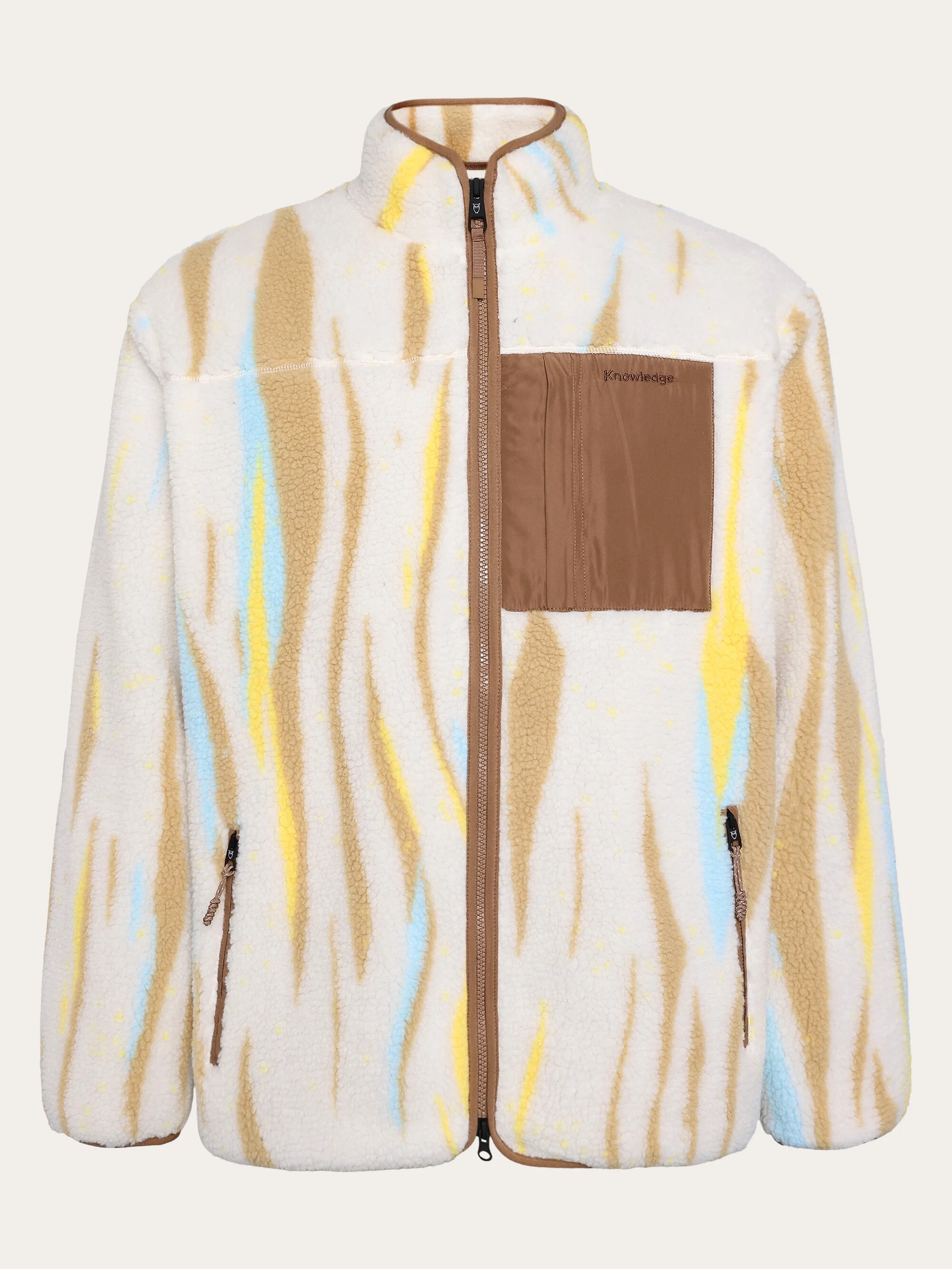 Loose fit Northern Lights zip fleece - GRS - Creme