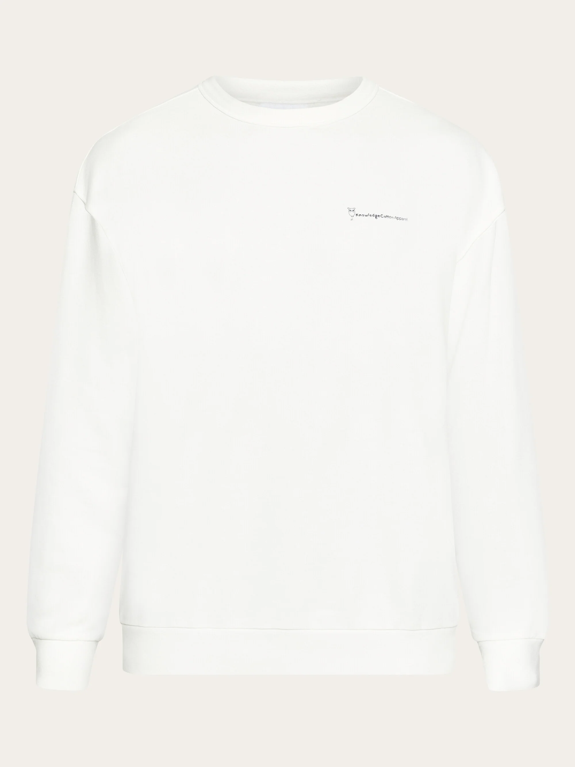 Loose fit sweat owl chill camp print - Regenerative Organic Certified® - GOTS/Vegan - Egret