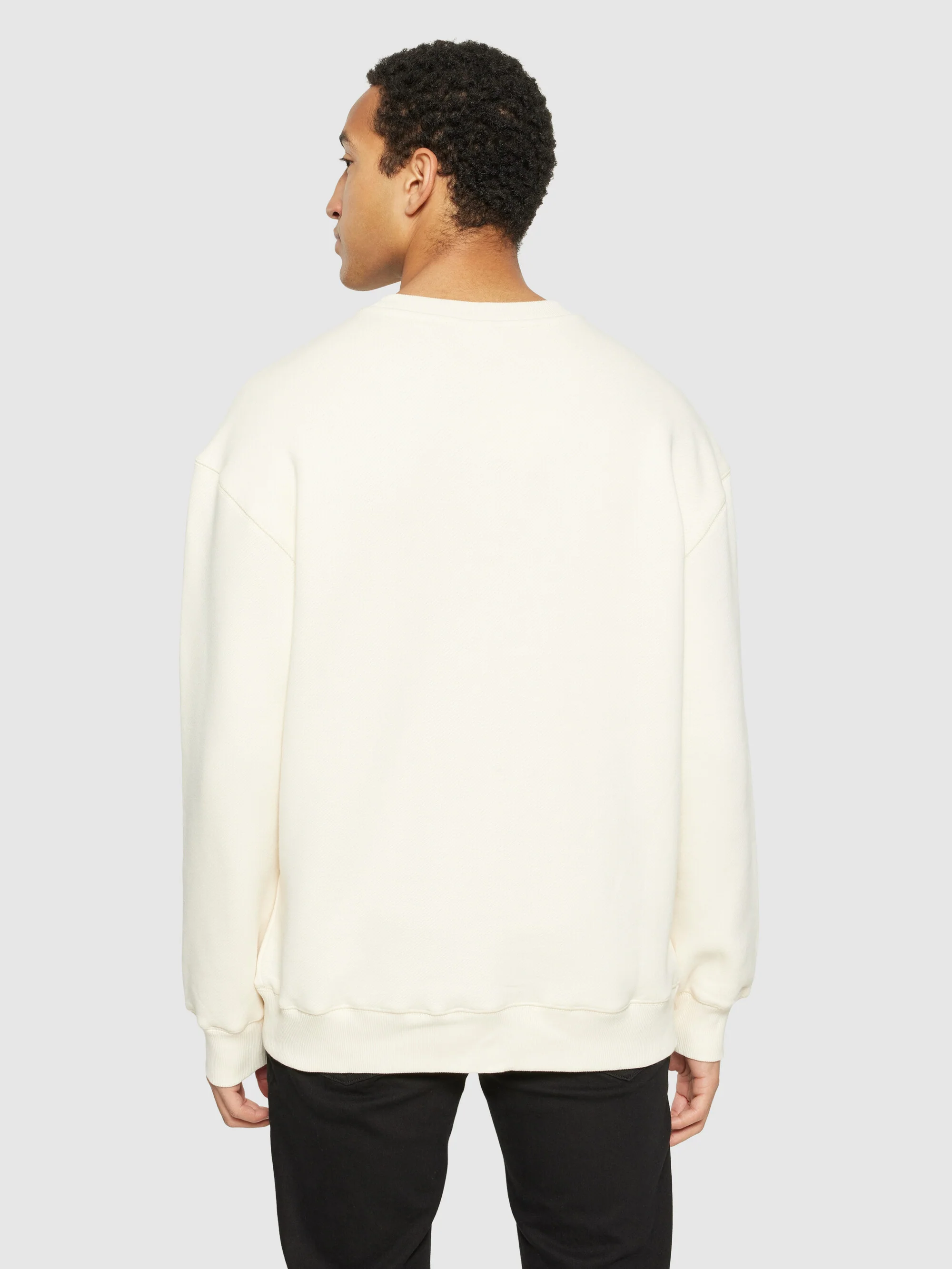 Straight fit sweat with embroidery at chest - Buttercream - Image 3
