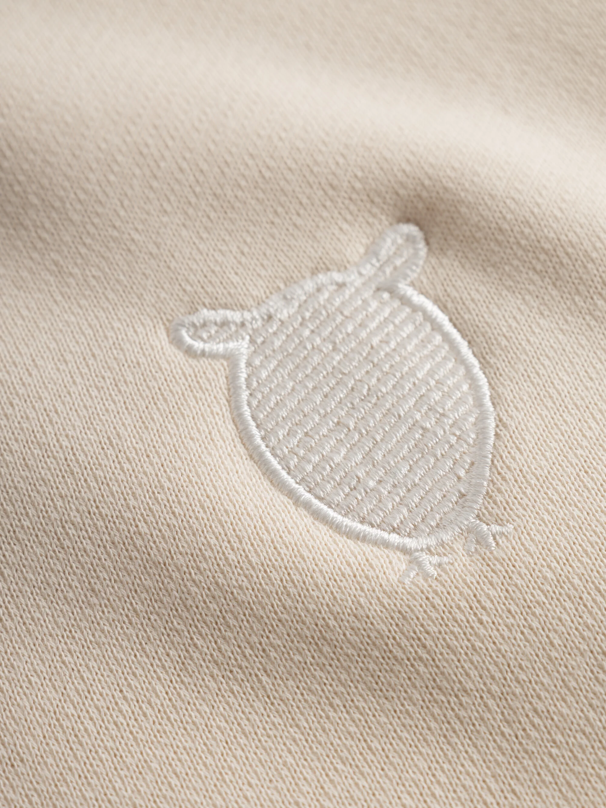Straight fit sweat with embroidery at chest - Buttercream - Image 7