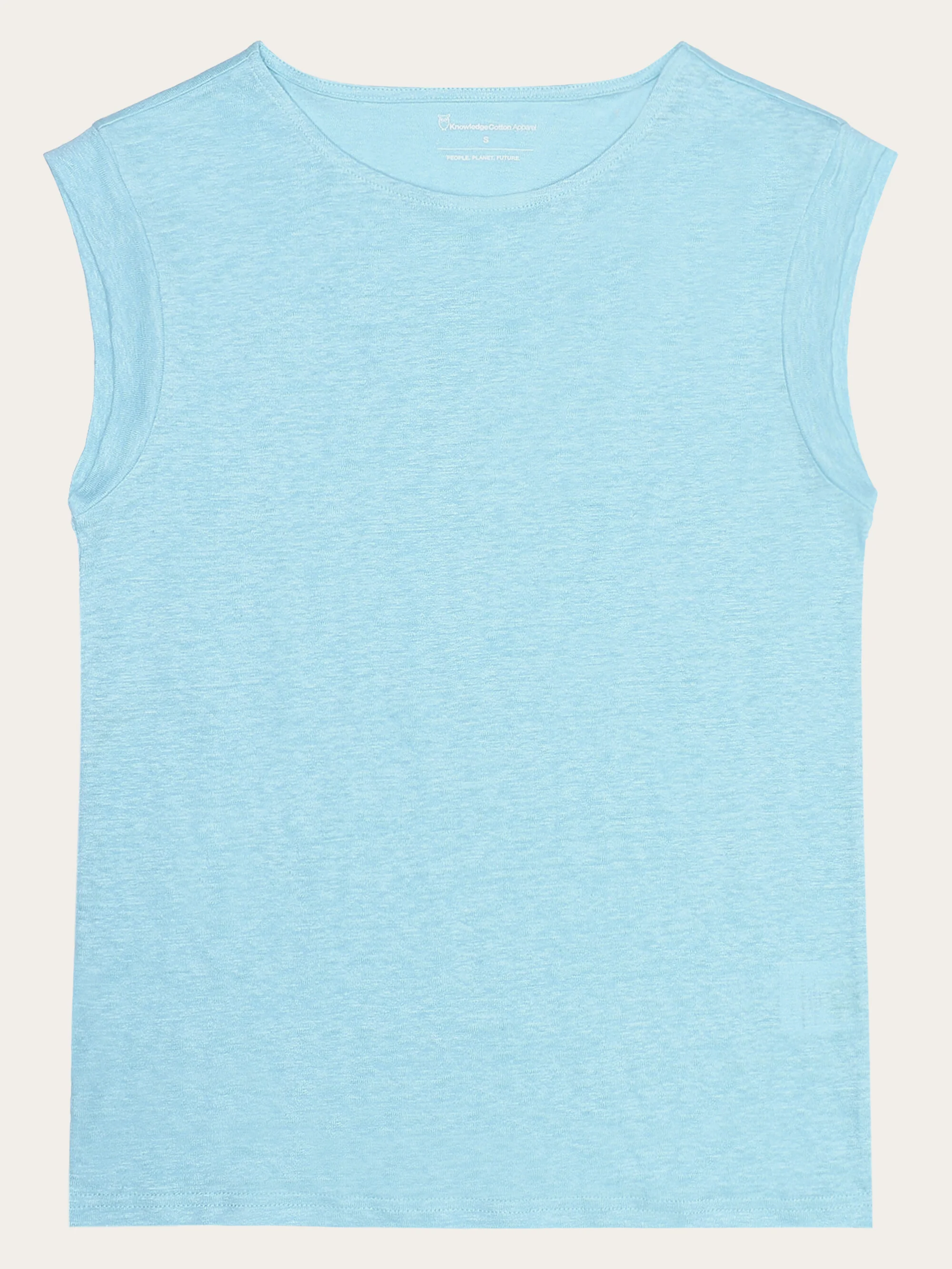 Loose fold up linen t-shirt - Aqua-Esque